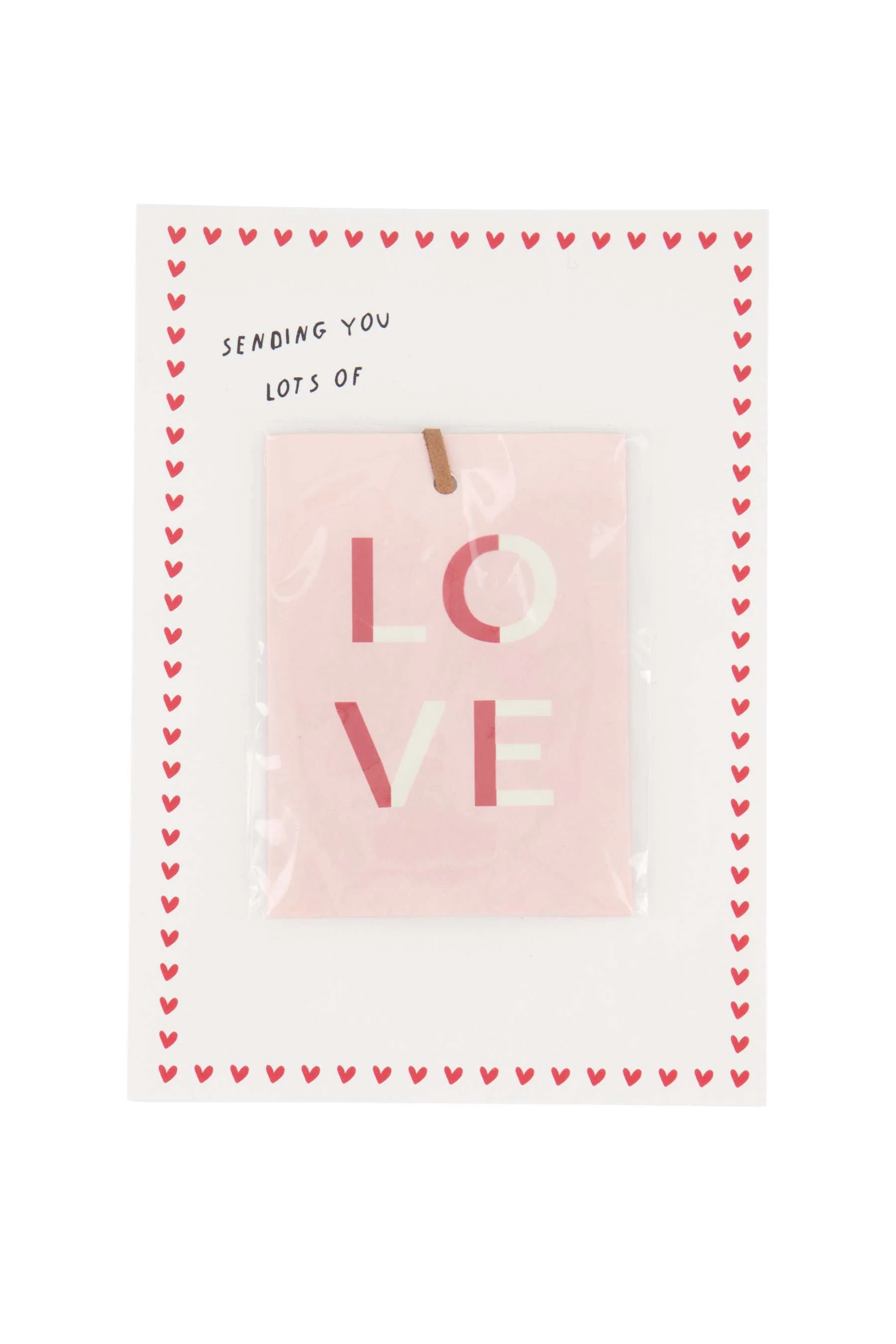 ansichtkaart mini geurzakje love | white / pink