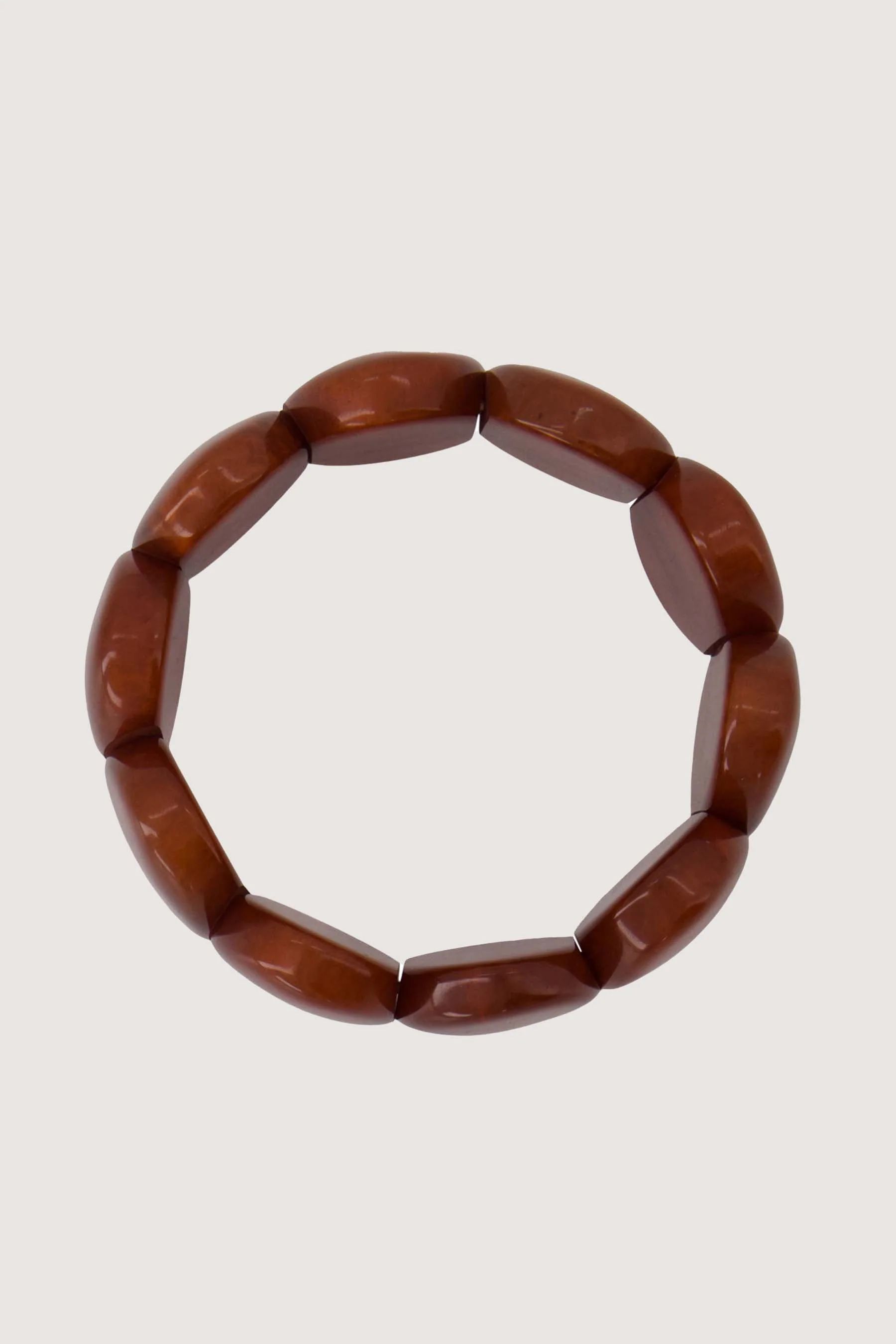armband van kralen elastiek | mid brown - Image 3