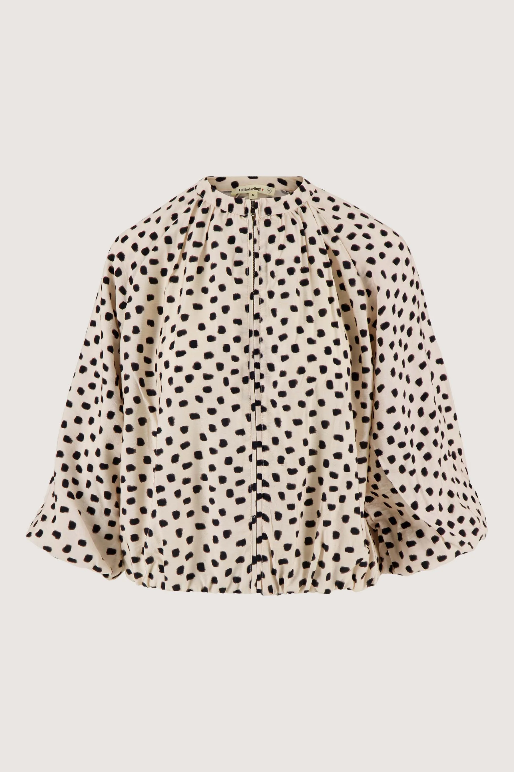 ballon bomber met stippen print | off white / zwart - Image 6