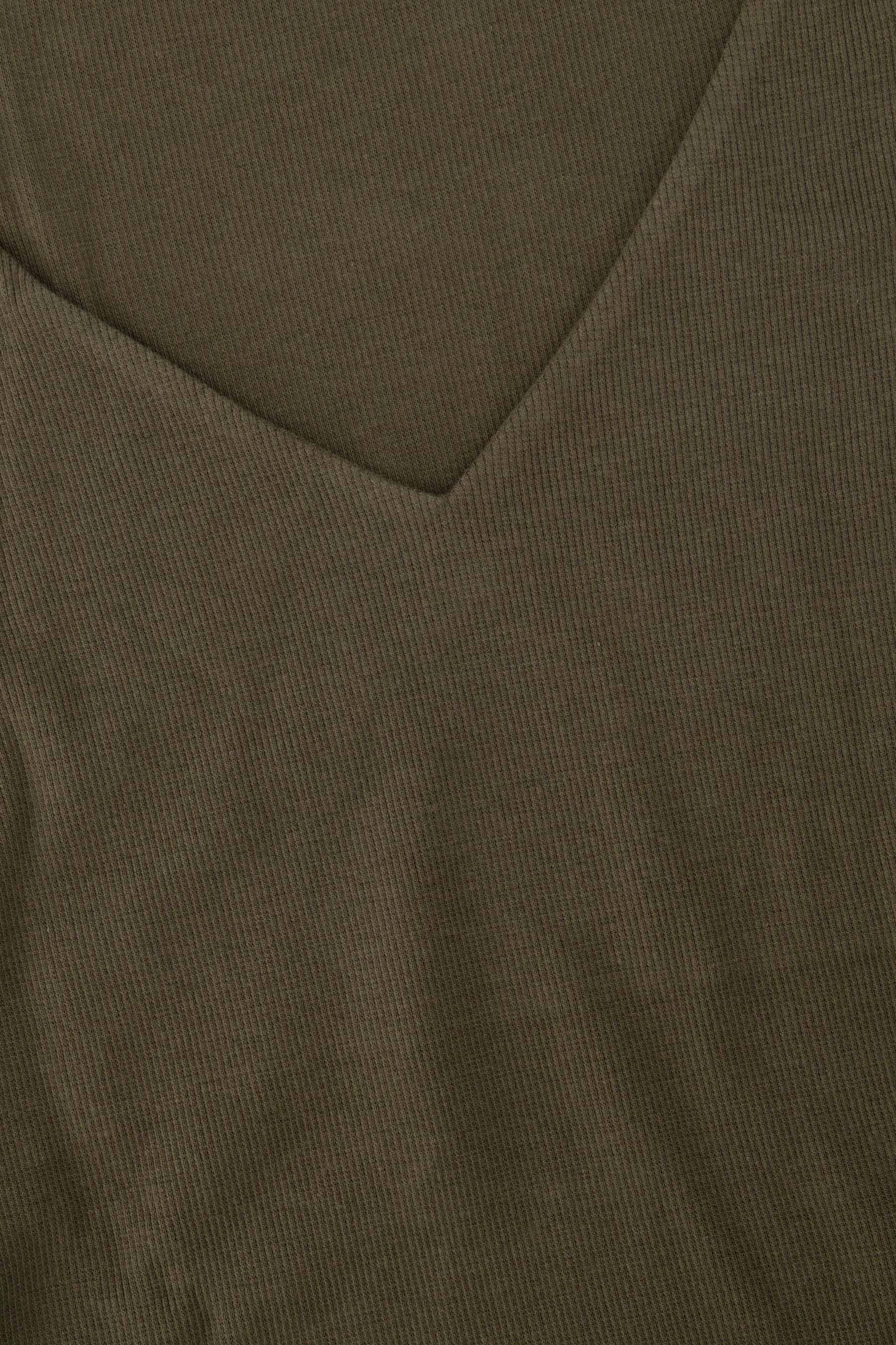 basic rib V hals top met stretch | moss green - Image 8