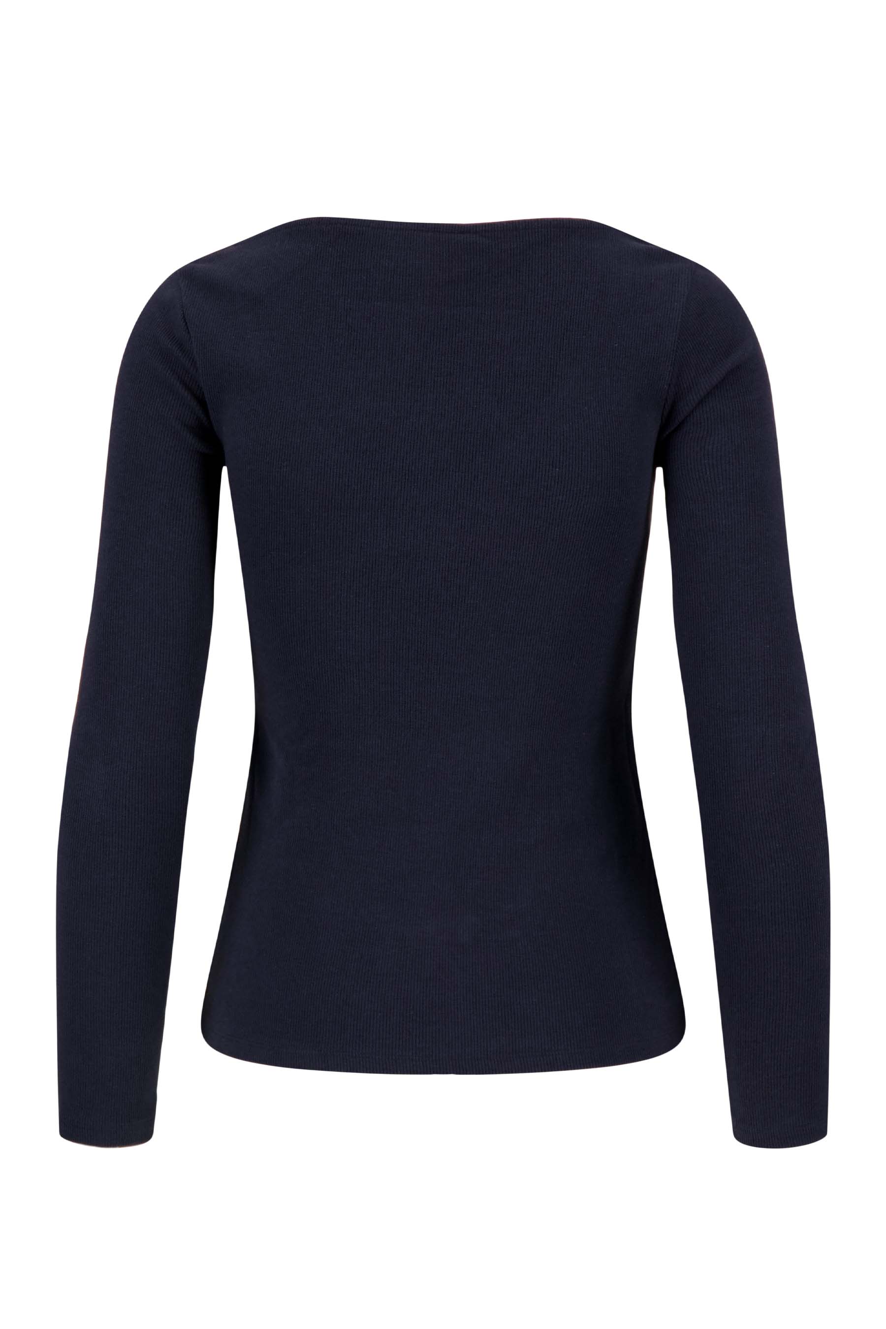 basic rib V hals top met stretch | navy - Image 7