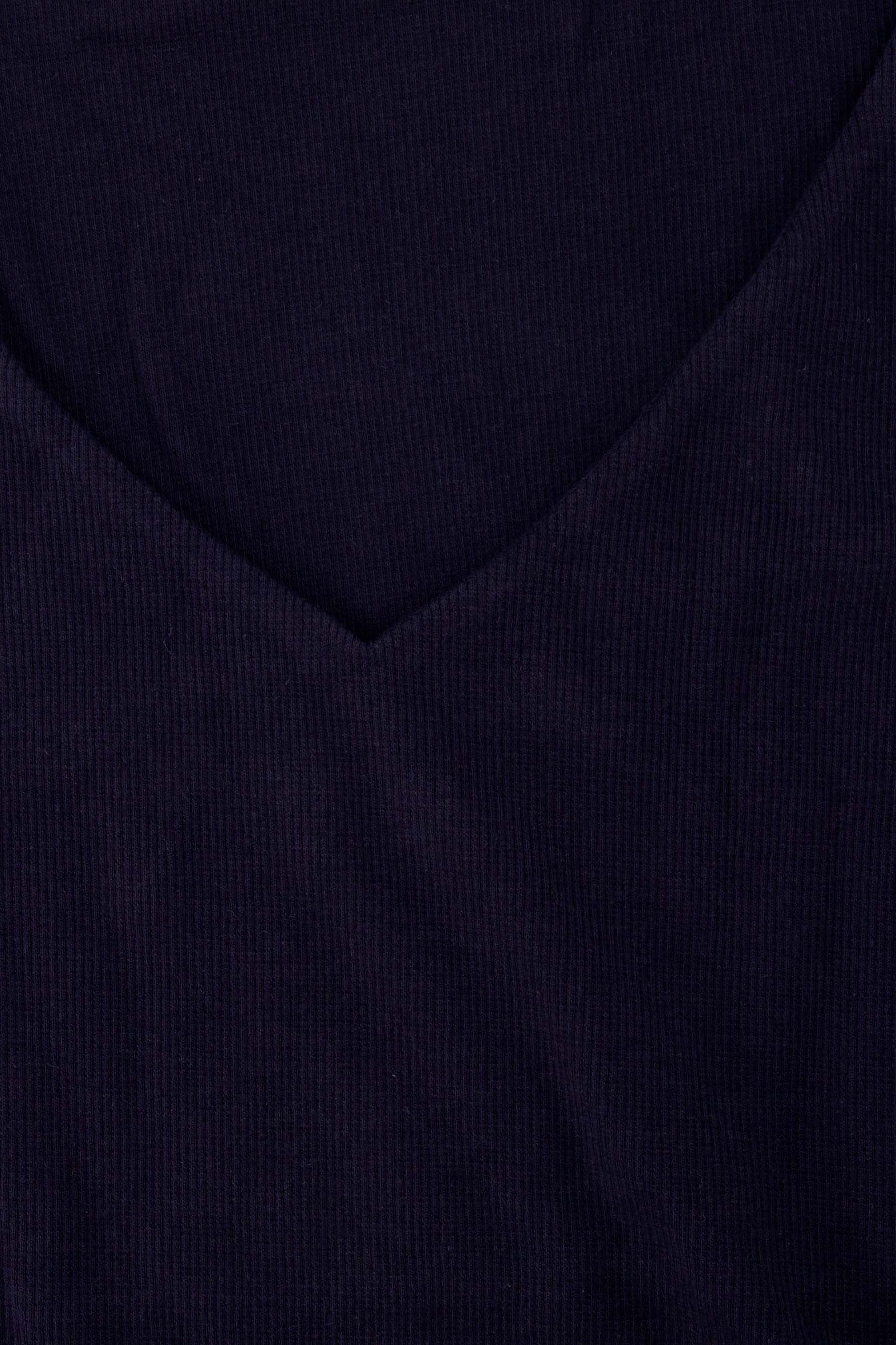 basic rib V hals top met stretch | navy - Image 8