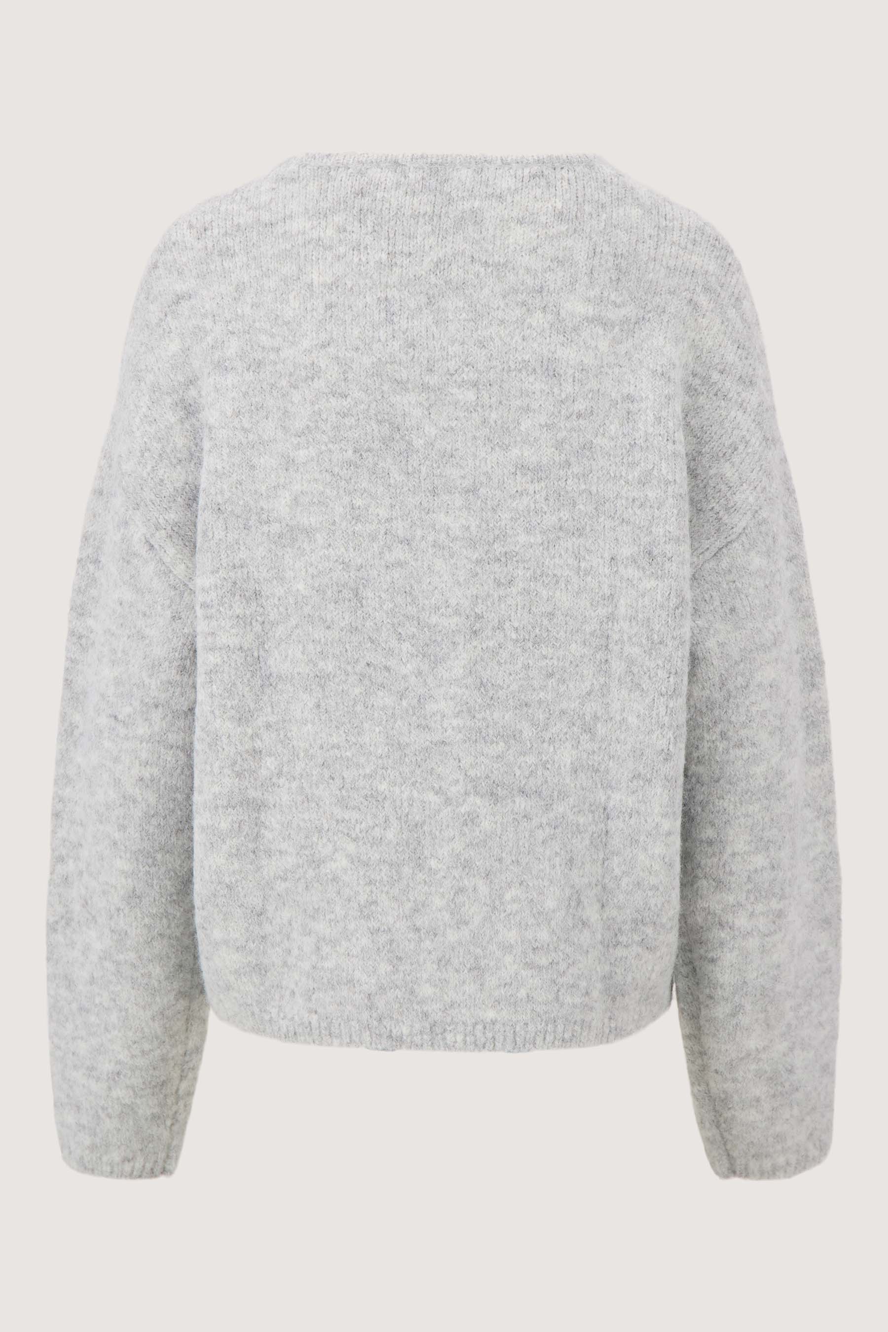 basic vestje lange mouw met broche | grey melange - Image 7