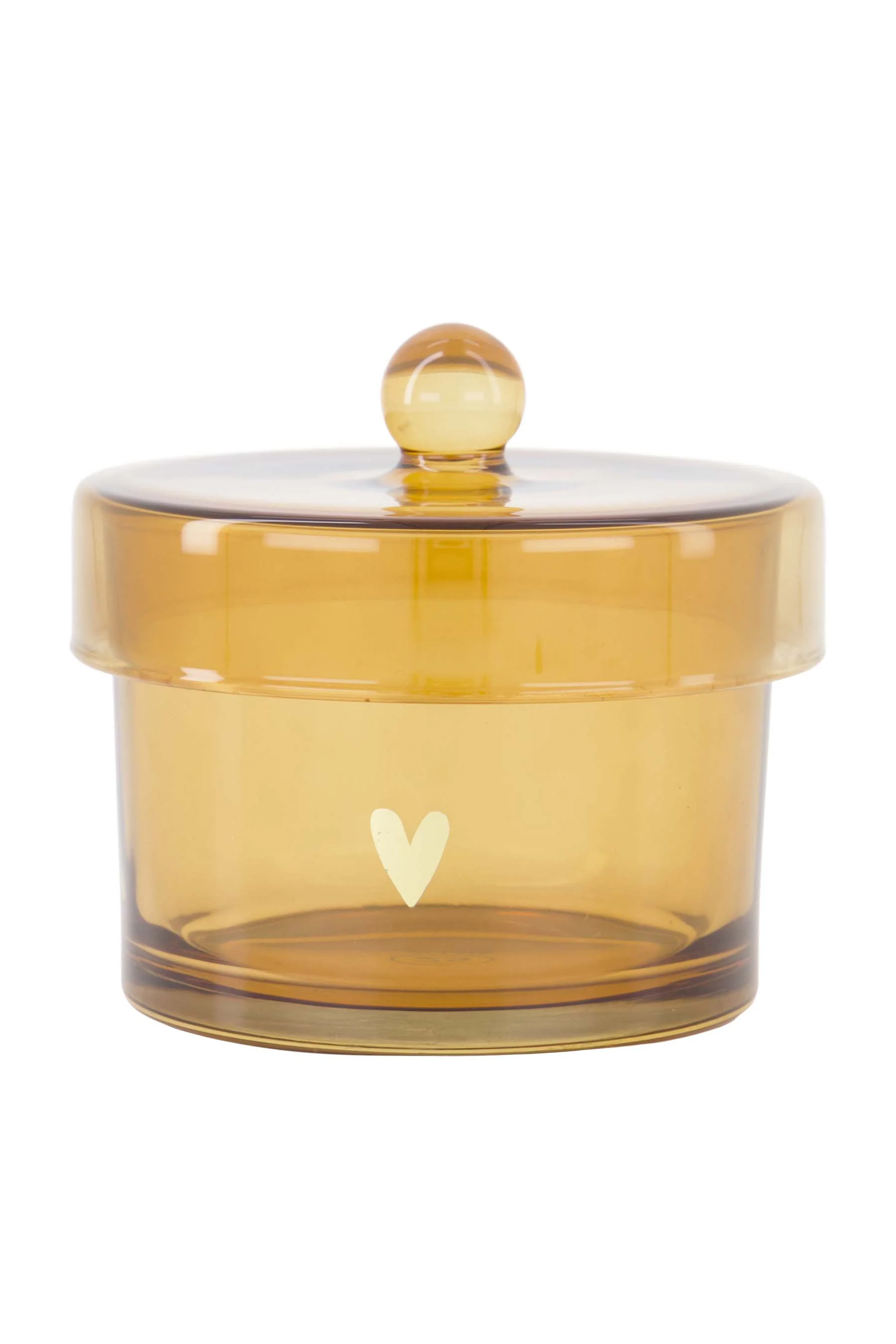 bewaarpot glas met deksel hartje | transparent / gold