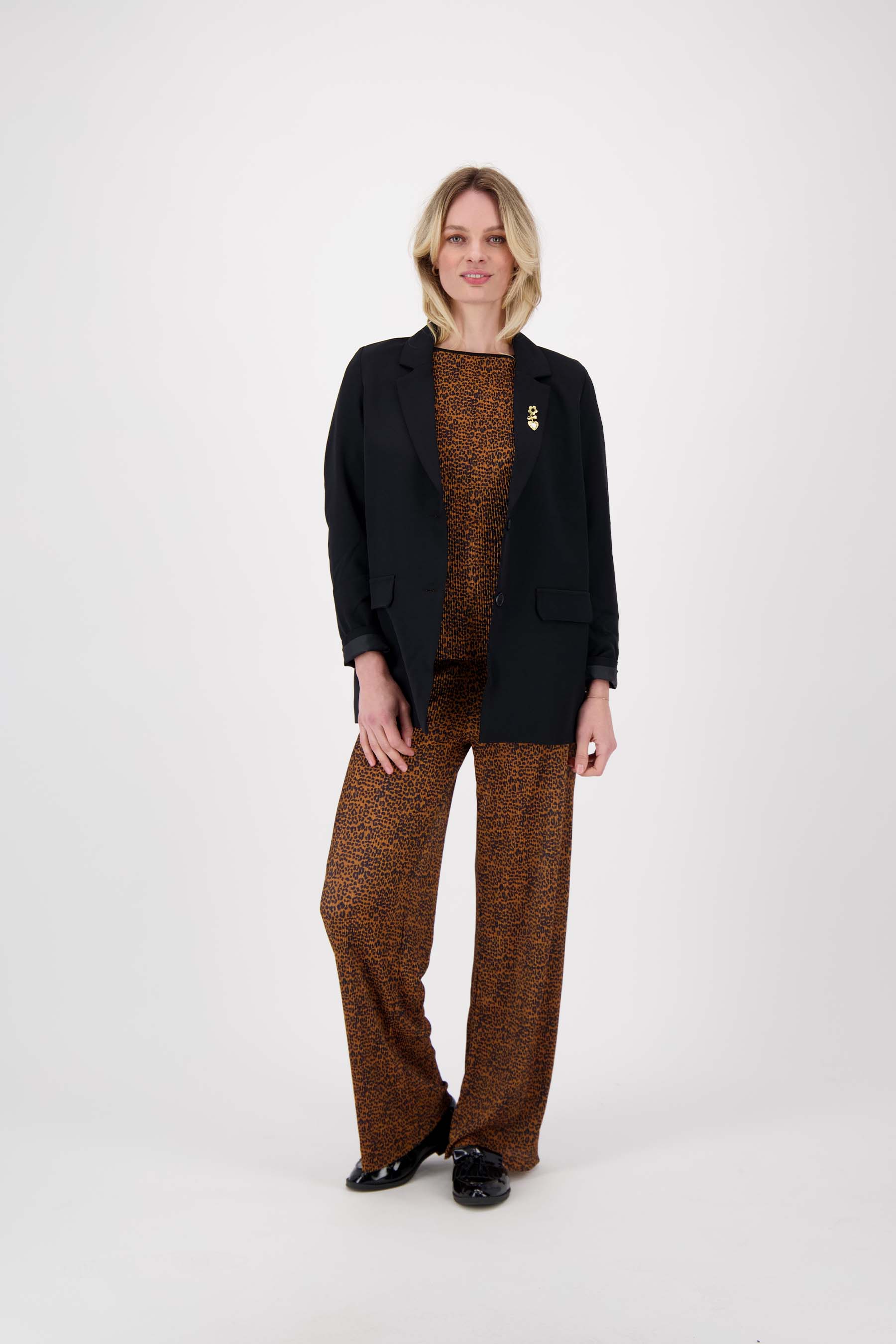blazer met broche | black - Image 4