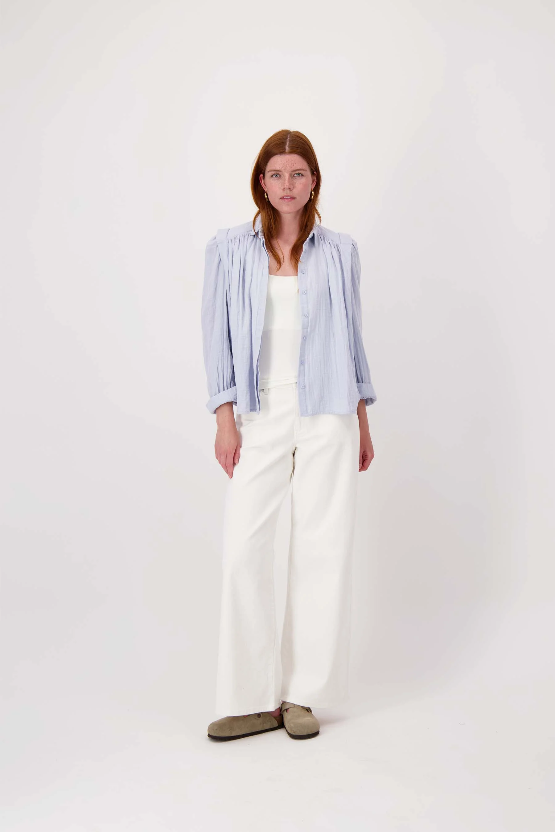 blouse in mousseline | sky blue - Image 5
