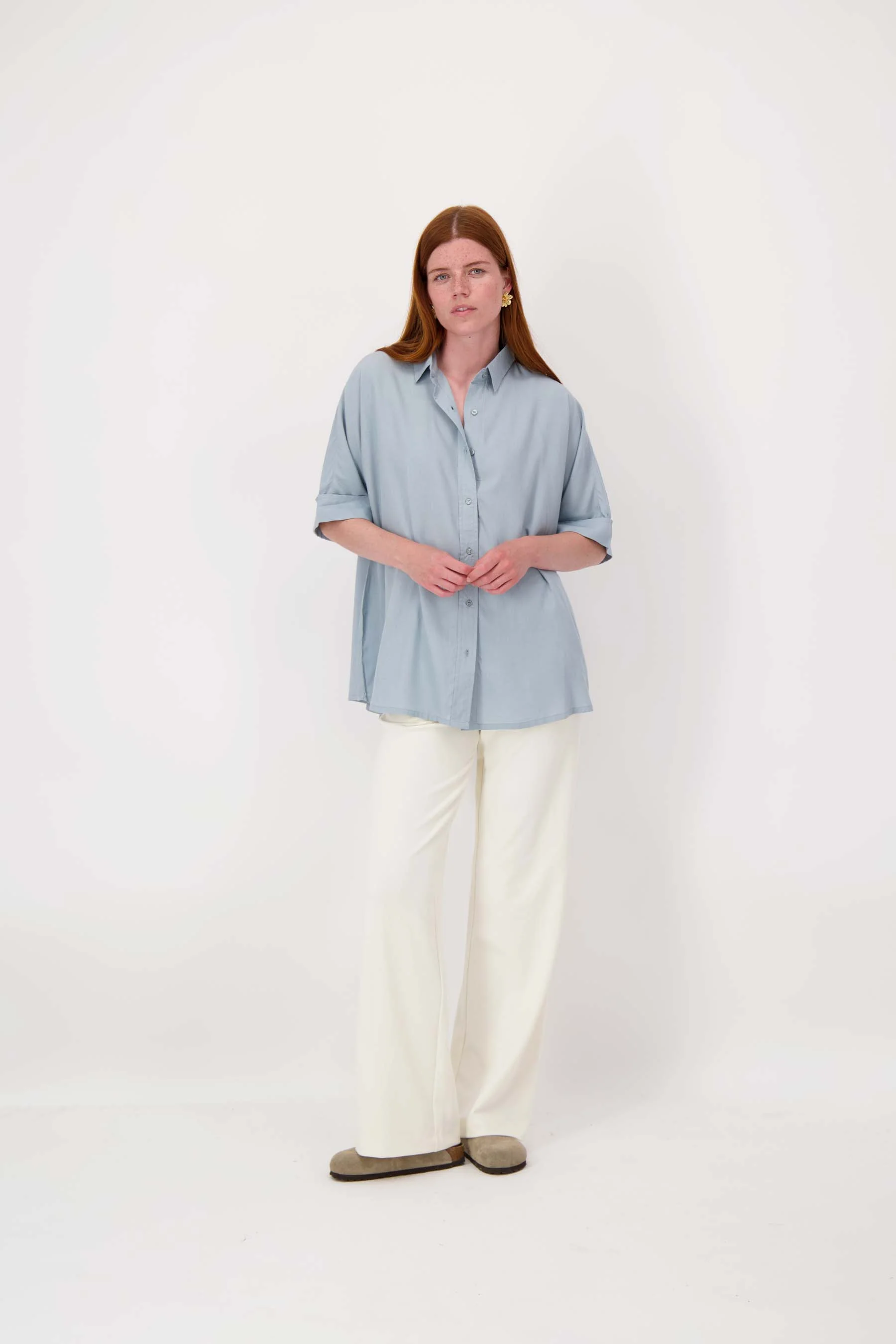 boxy model blouse | silver blue - Image 2