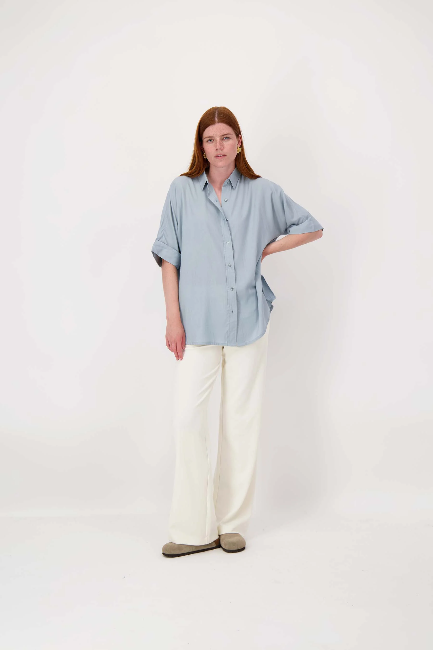 boxy model blouse | silver blue - Image 3