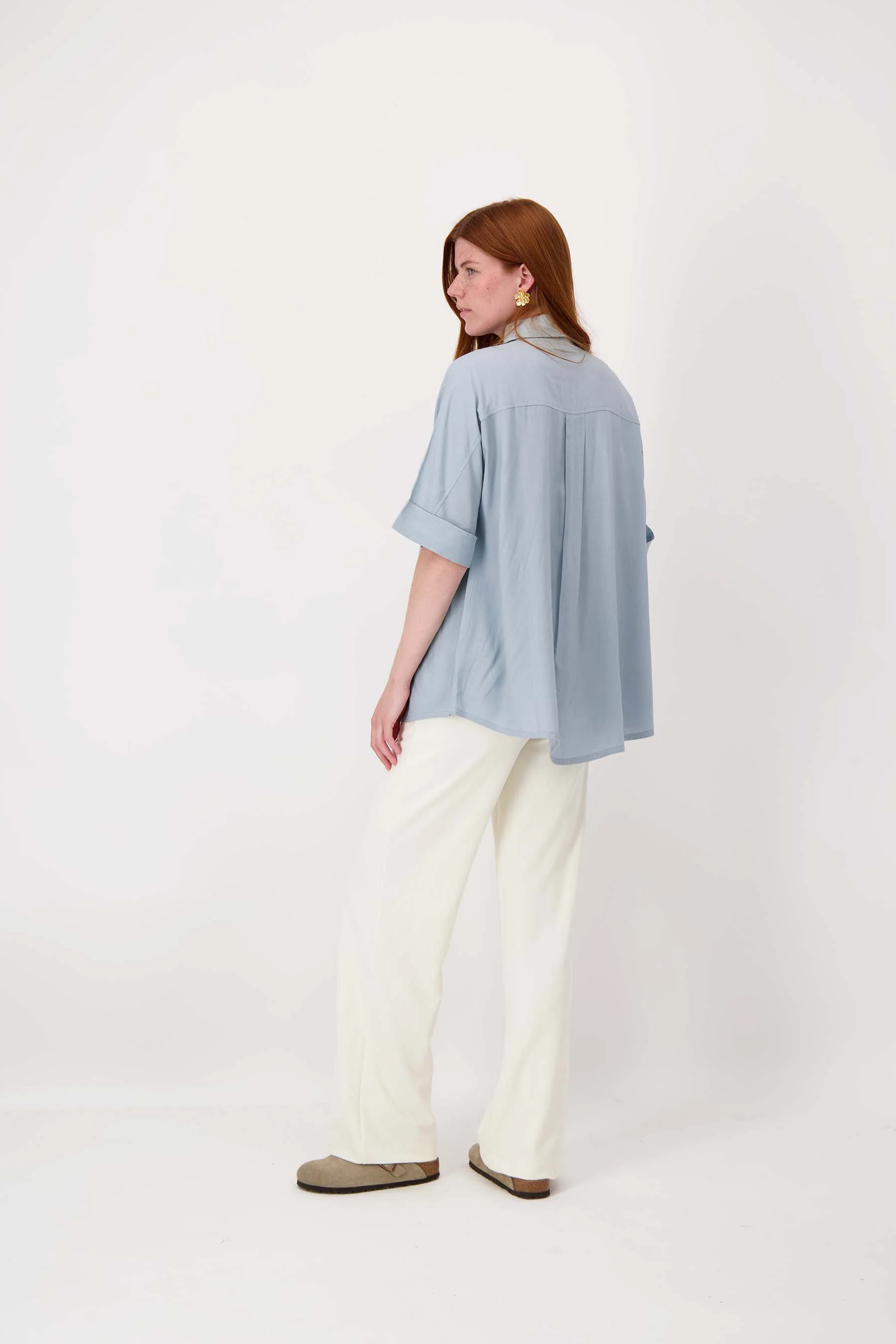 boxy model blouse | silver blue - Image 4