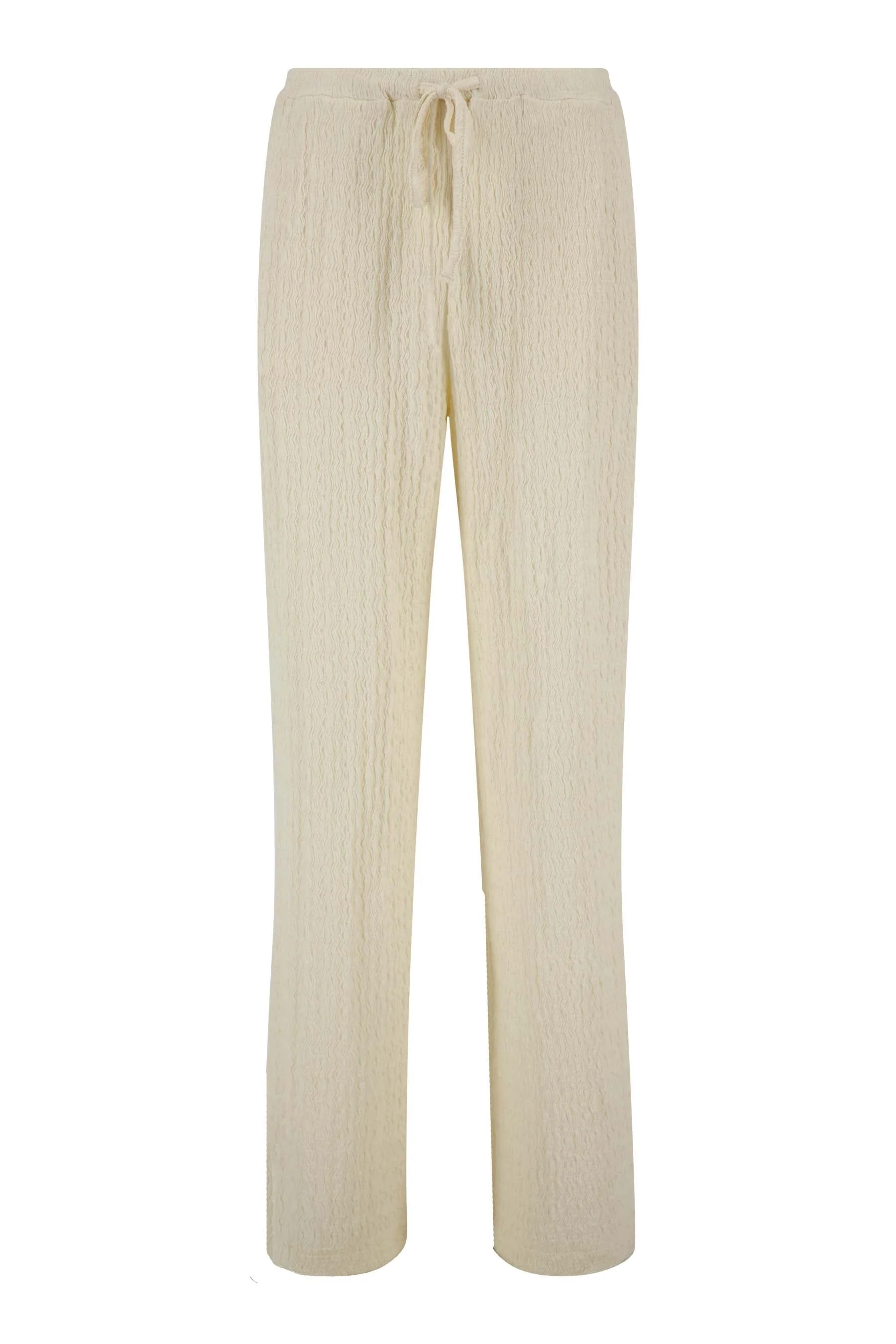 broek van crinkle stof | off white - Image 4