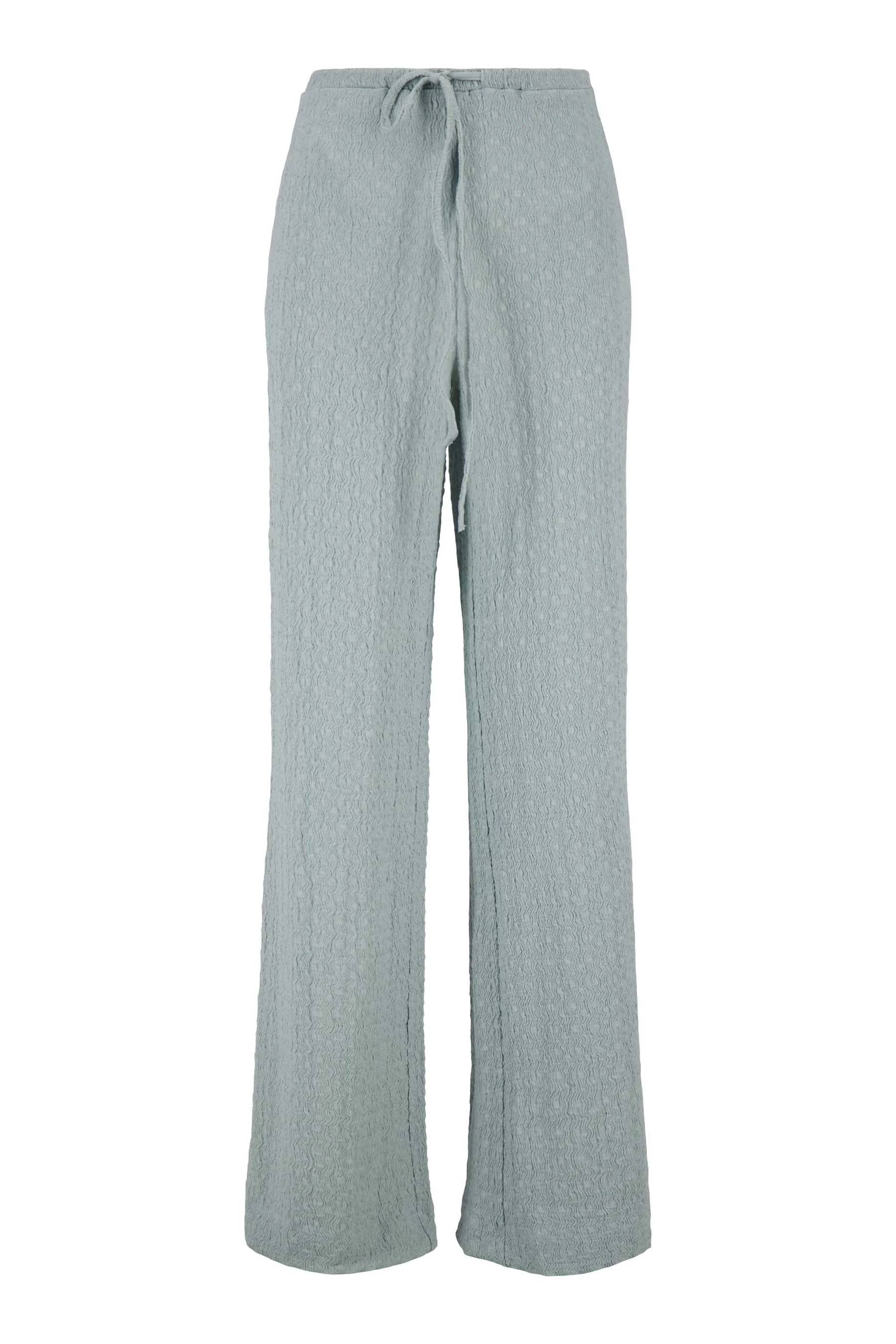 broek van crinkle stof | vergrijsd blauw - Image 3