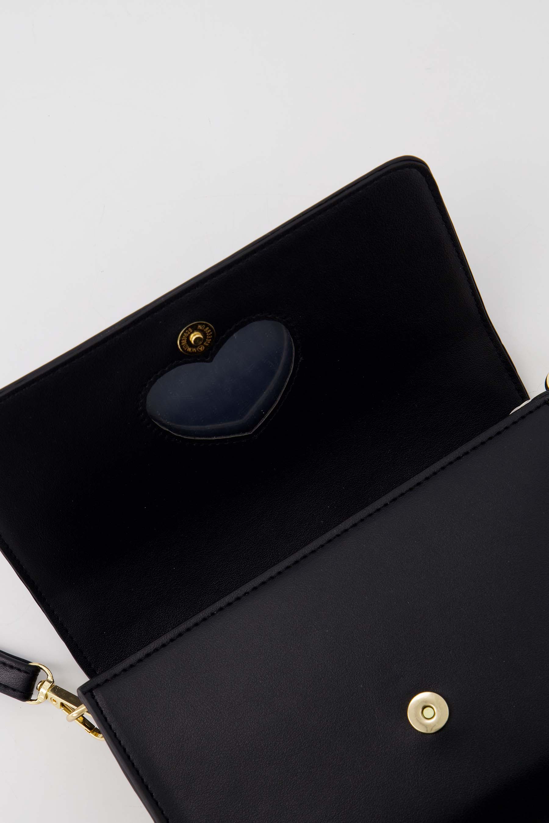clutch met hart spiegel | black - Image 5