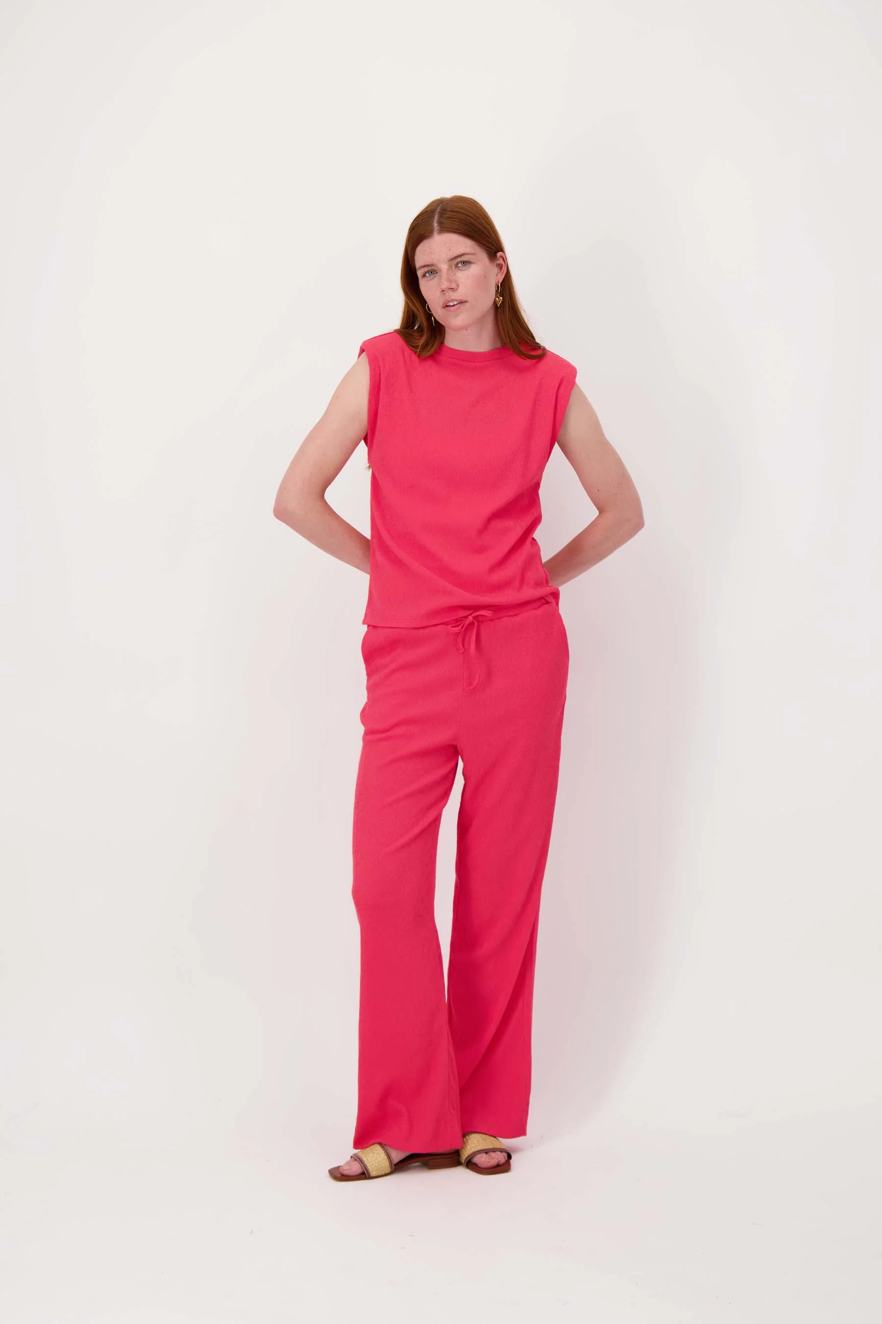 crincle broek wijd model | raspberry - Image 2