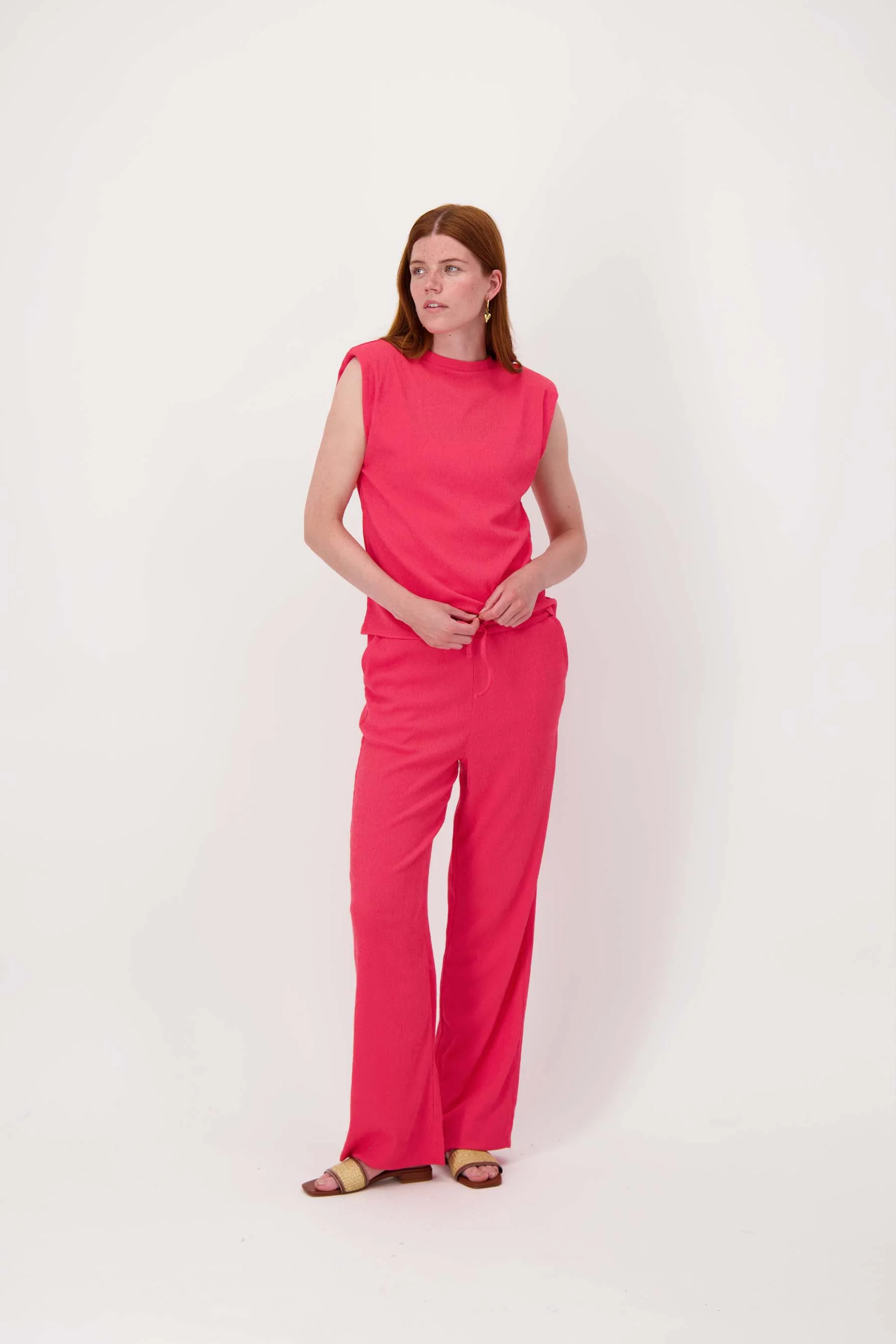 crincle broek wijd model | raspberry - Image 5