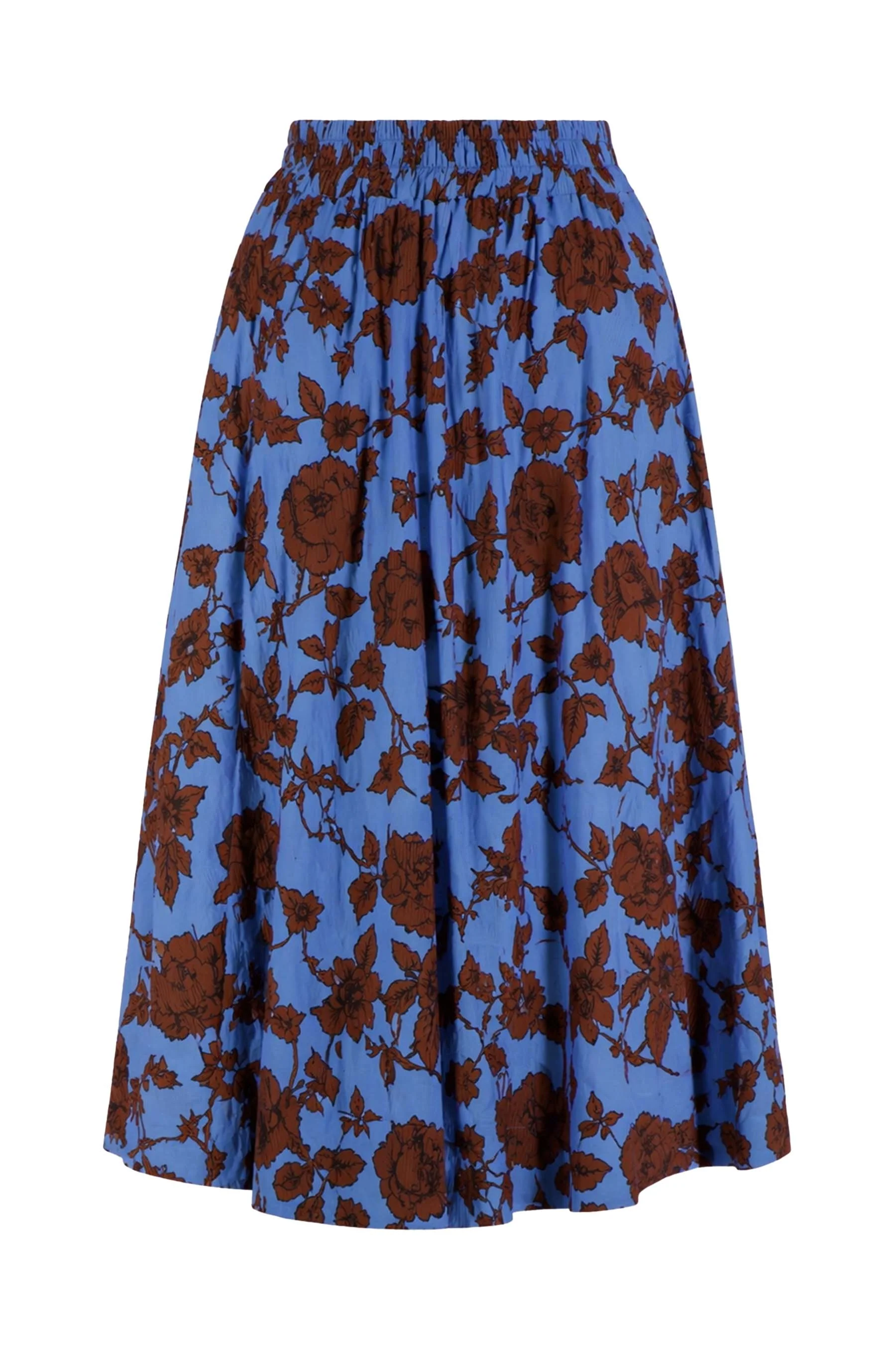 fladder rok  ikat print | blue / brown - Image 5