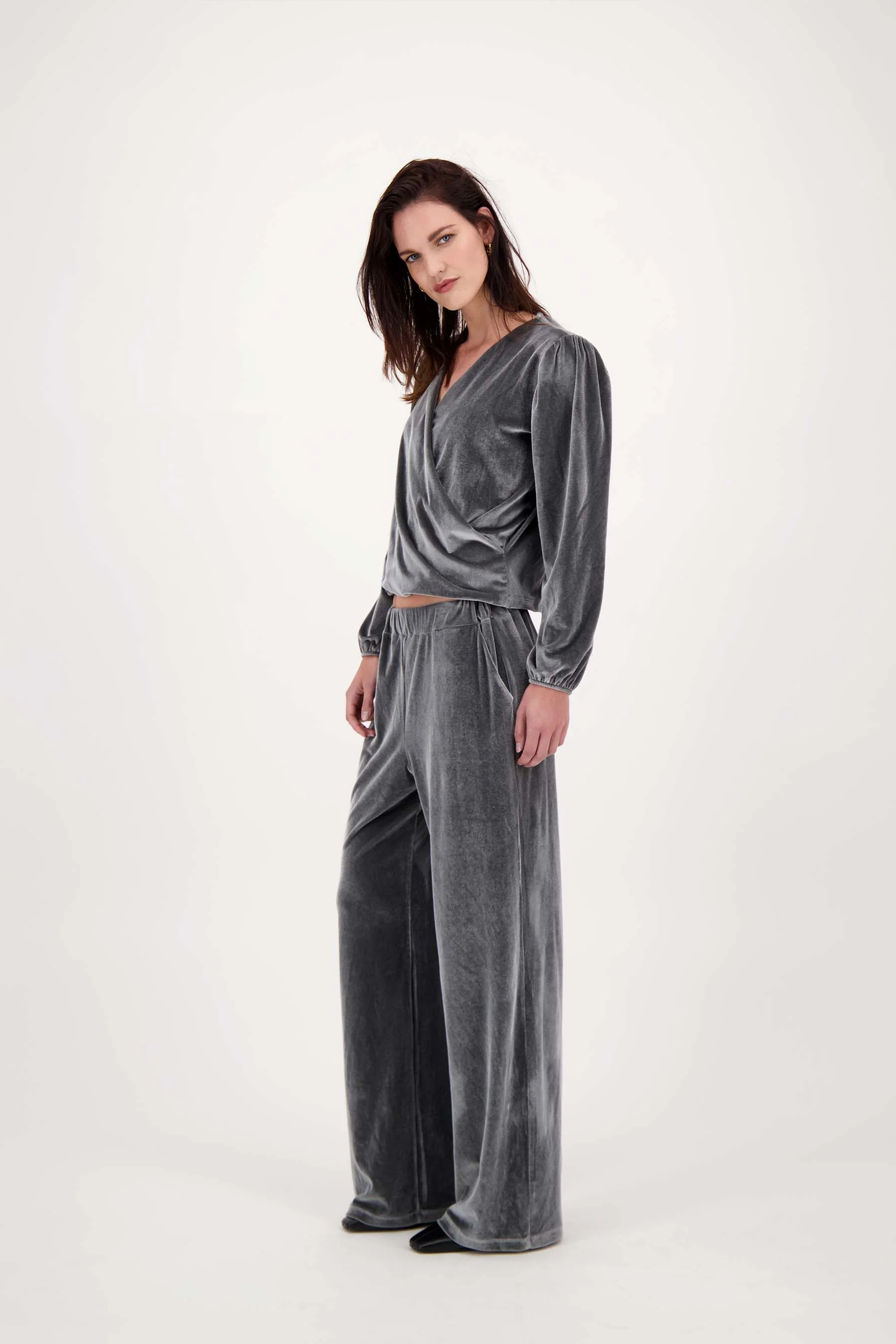 fluwelen broek | antracietgrijs - Image 3