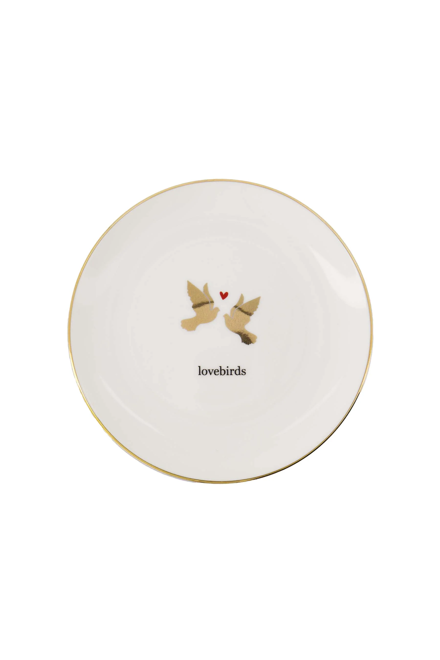gebaksbordje lovebirds | white / gold