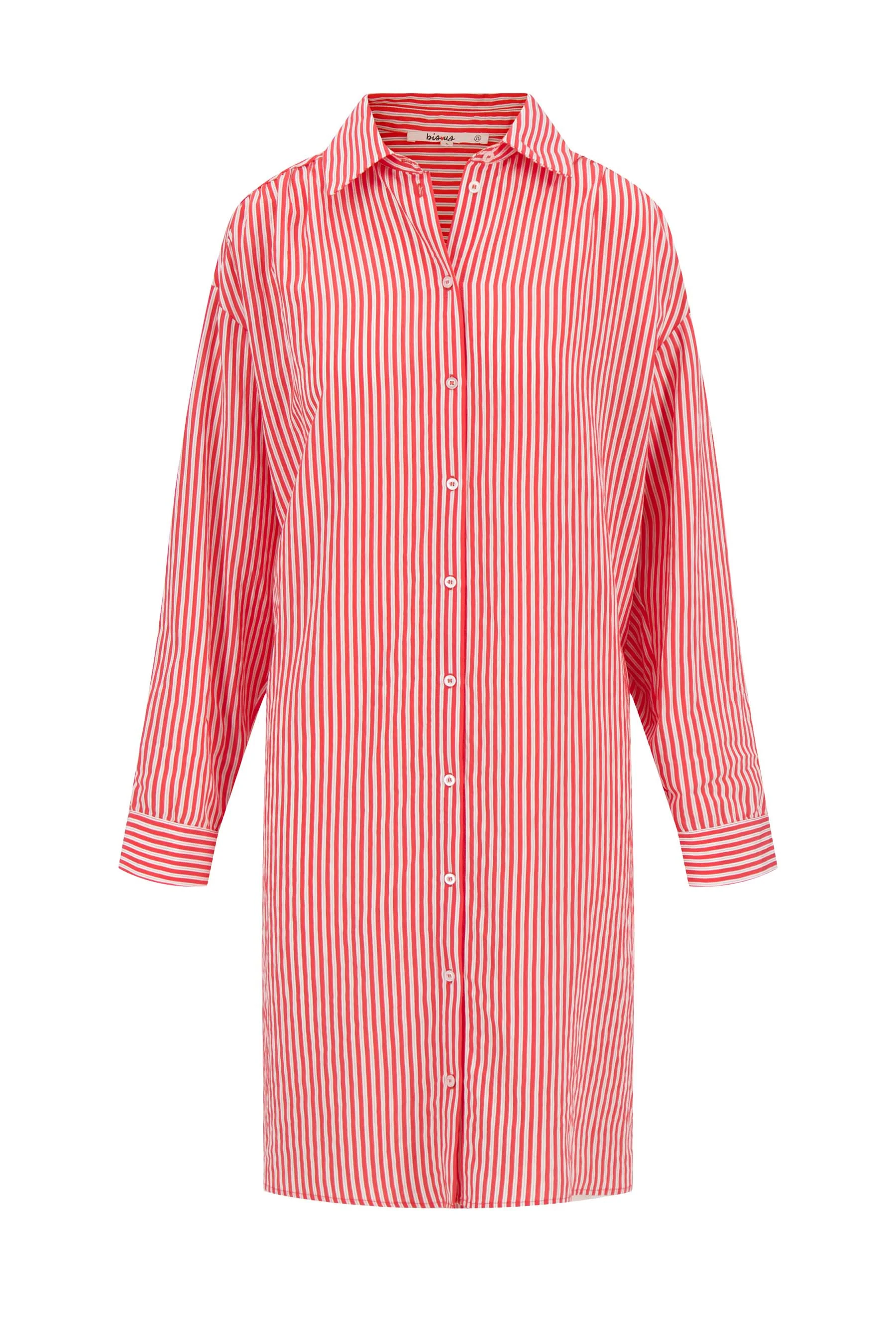 gestreepte blouse jurk | red / white - Image 5