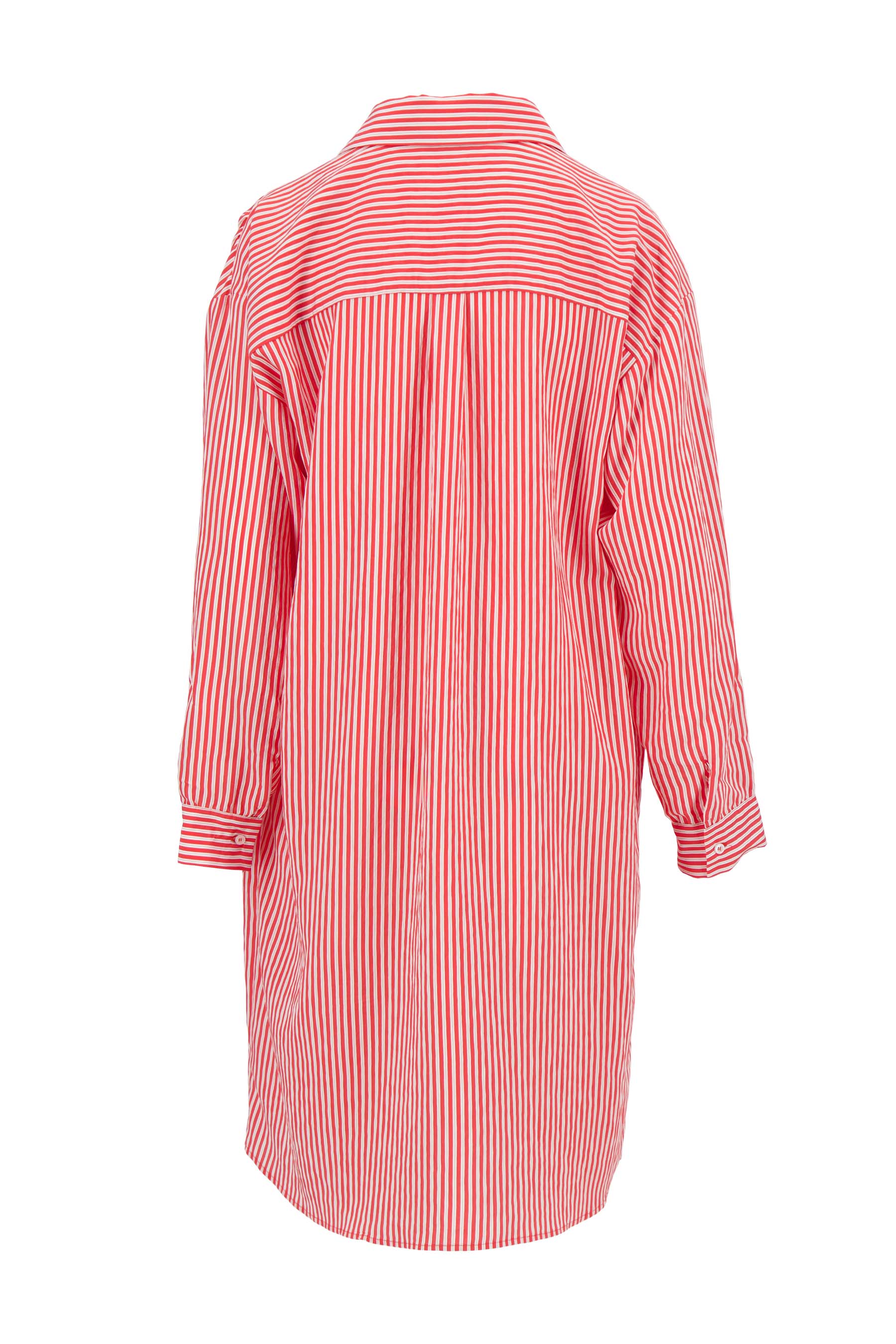 gestreepte blouse jurk | red / white - Image 7