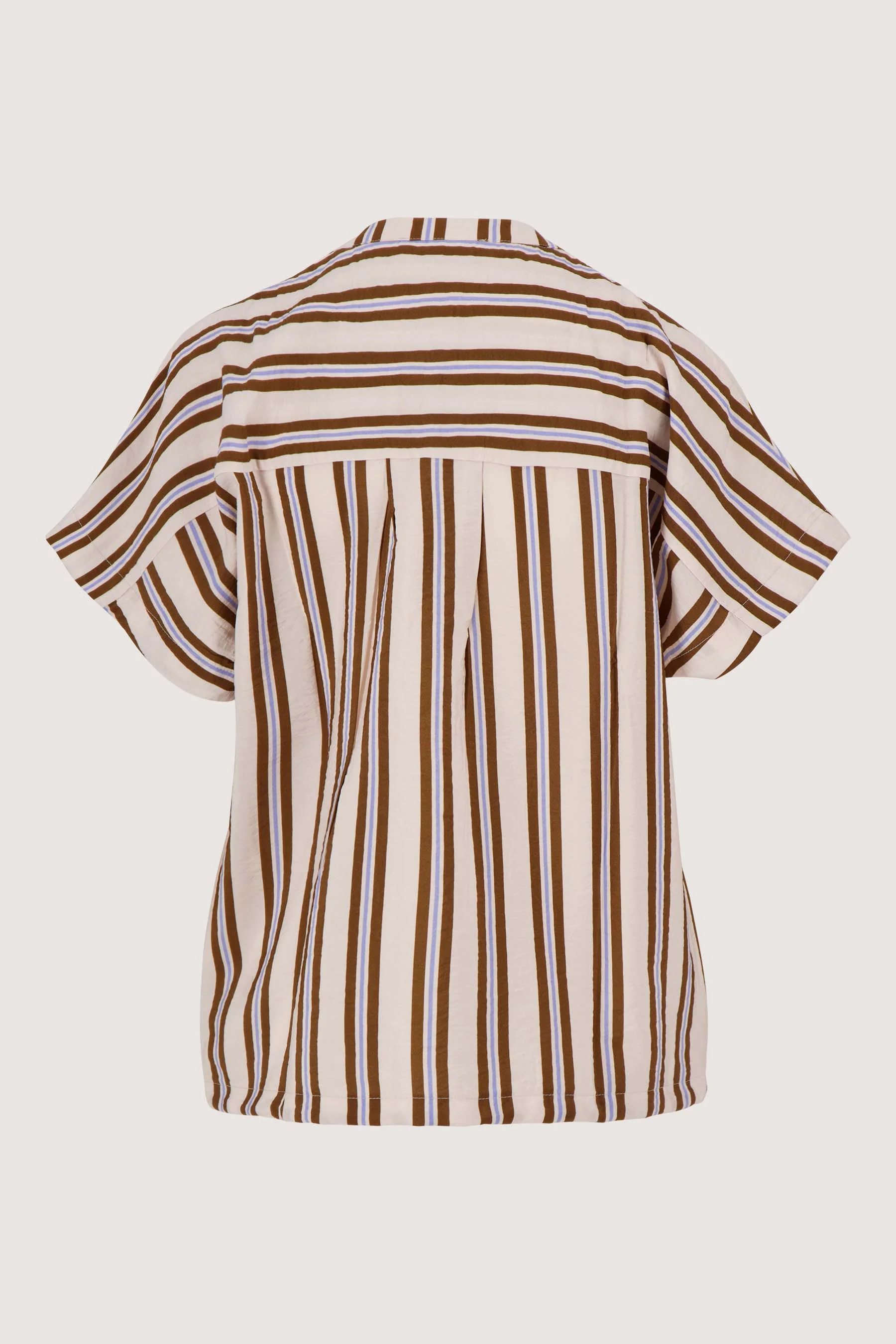 gestreepte blouse met korte mouw | off white /choco / cornflower blue - Image 7