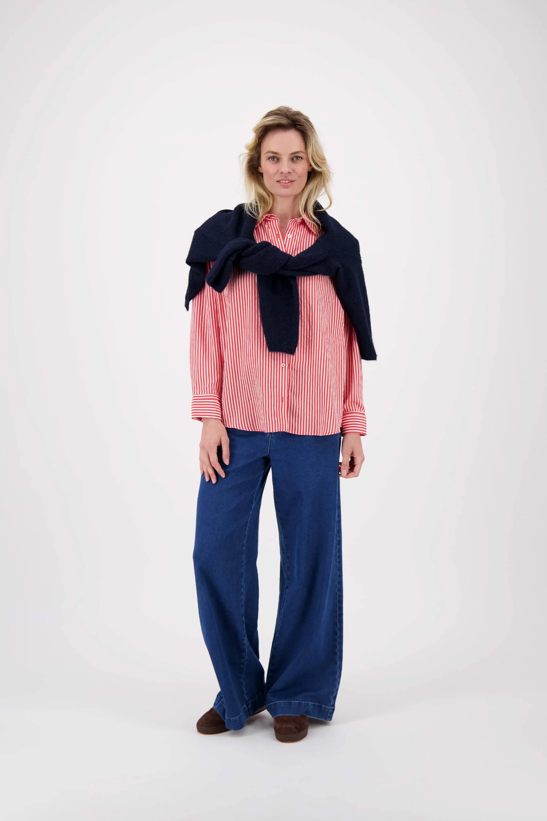 gestreepte blouse | red / white - Image 3