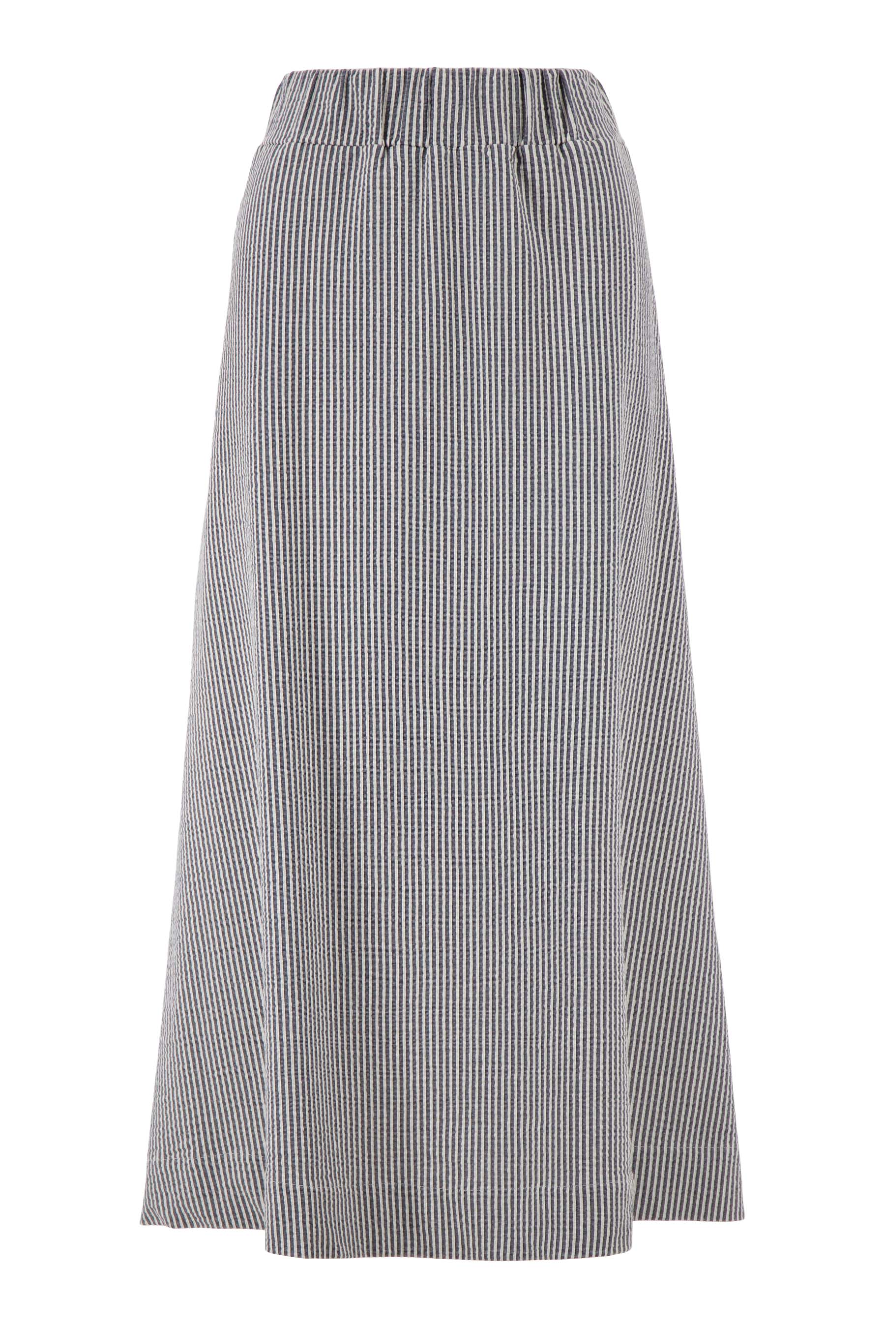 gestreepte seersucker rok | summer navy / off white - Image 8