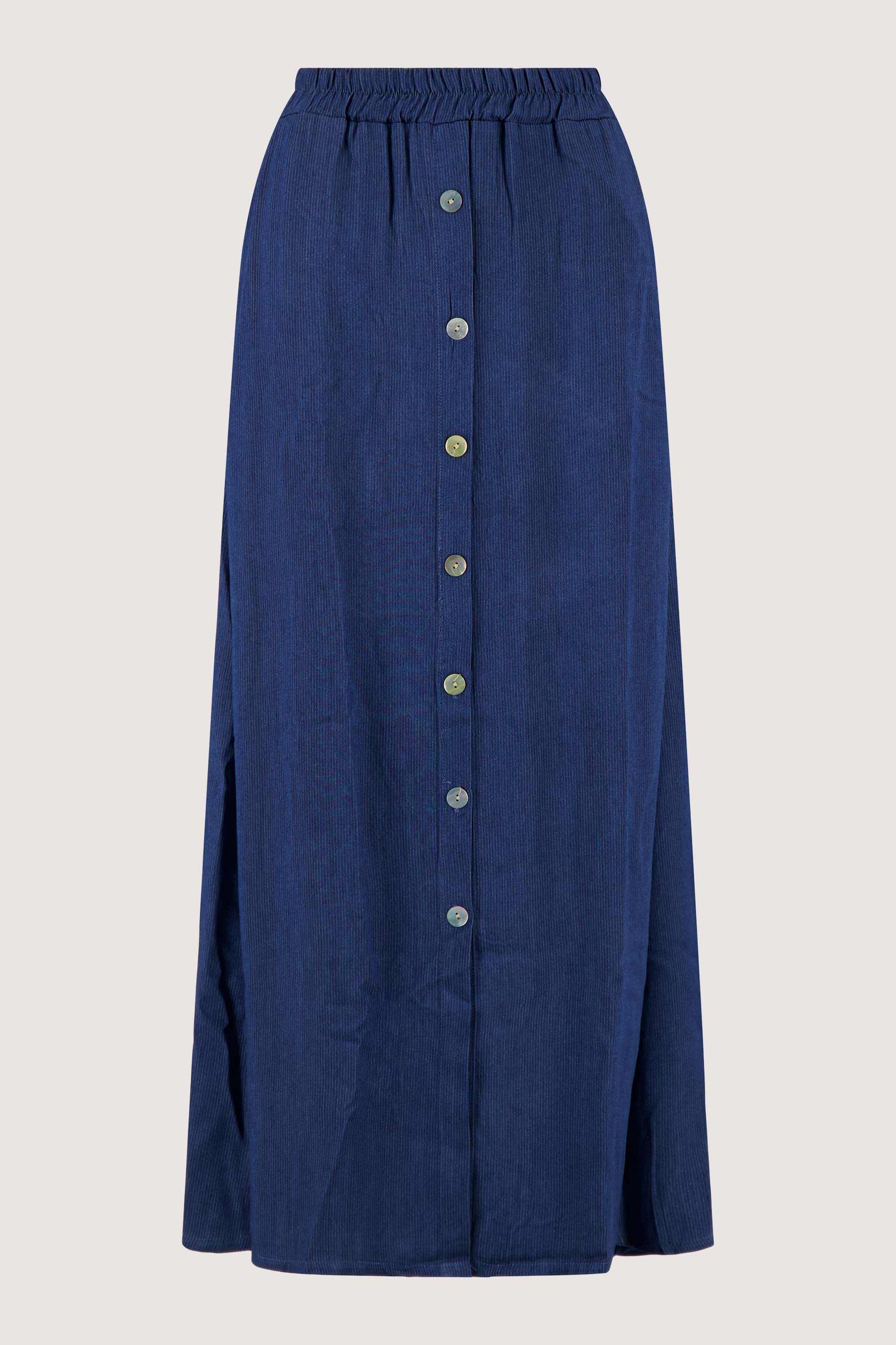 gestreepte tencel denim rok | mid blue denim - Image 5