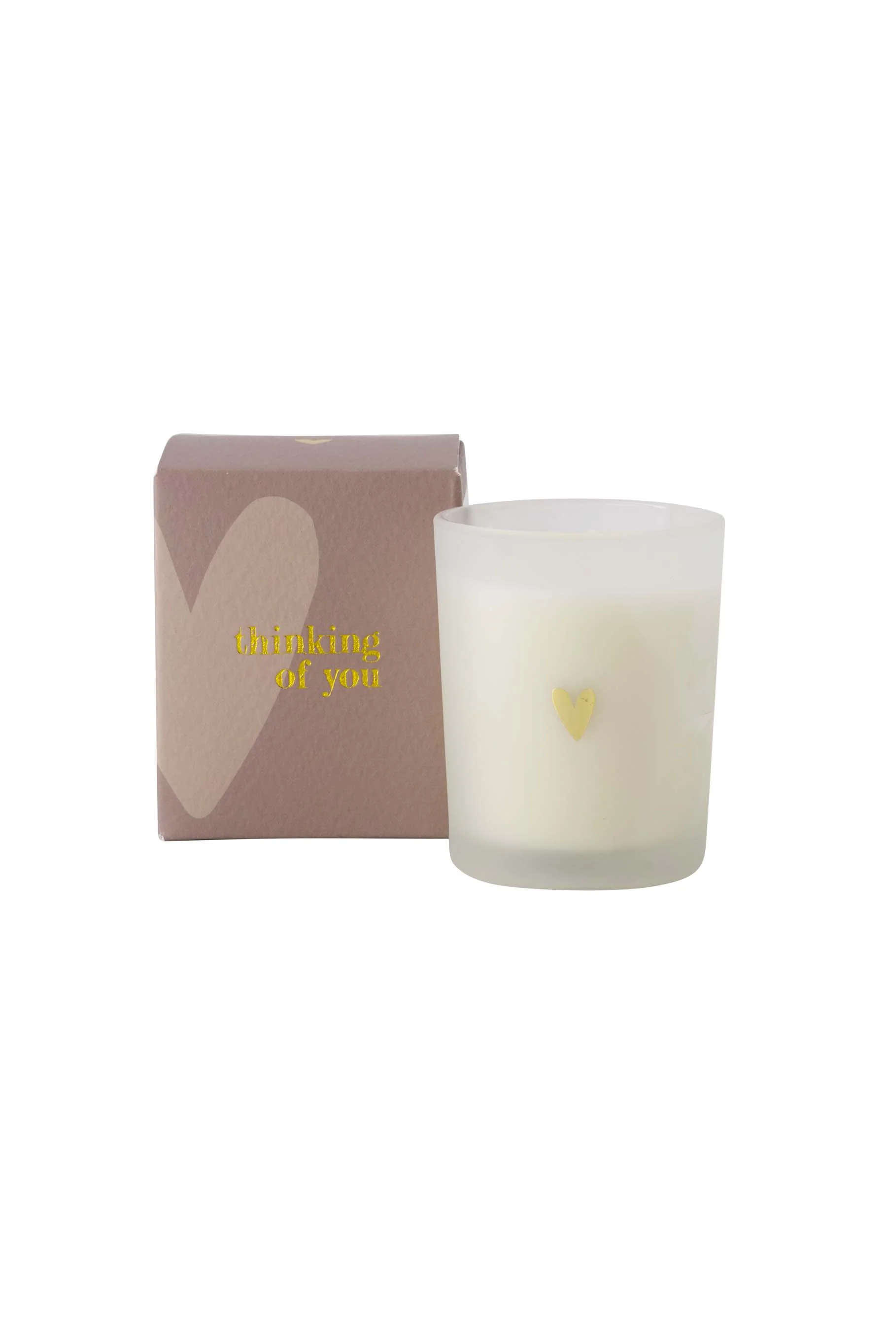 geurkaars glas in doosje thinking of you | white / brown