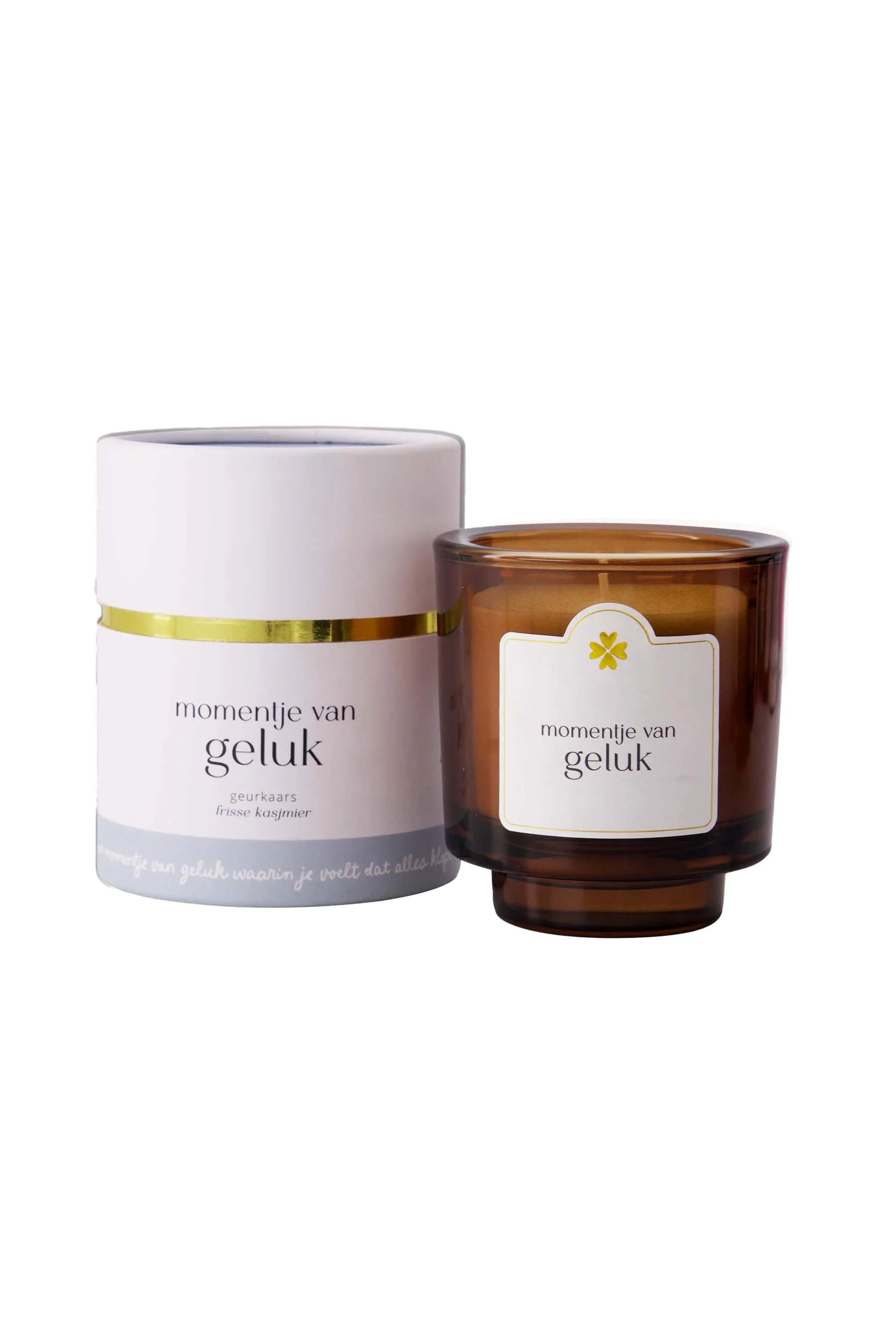 geurkaars in koker momentje van geluk | white / ash blue