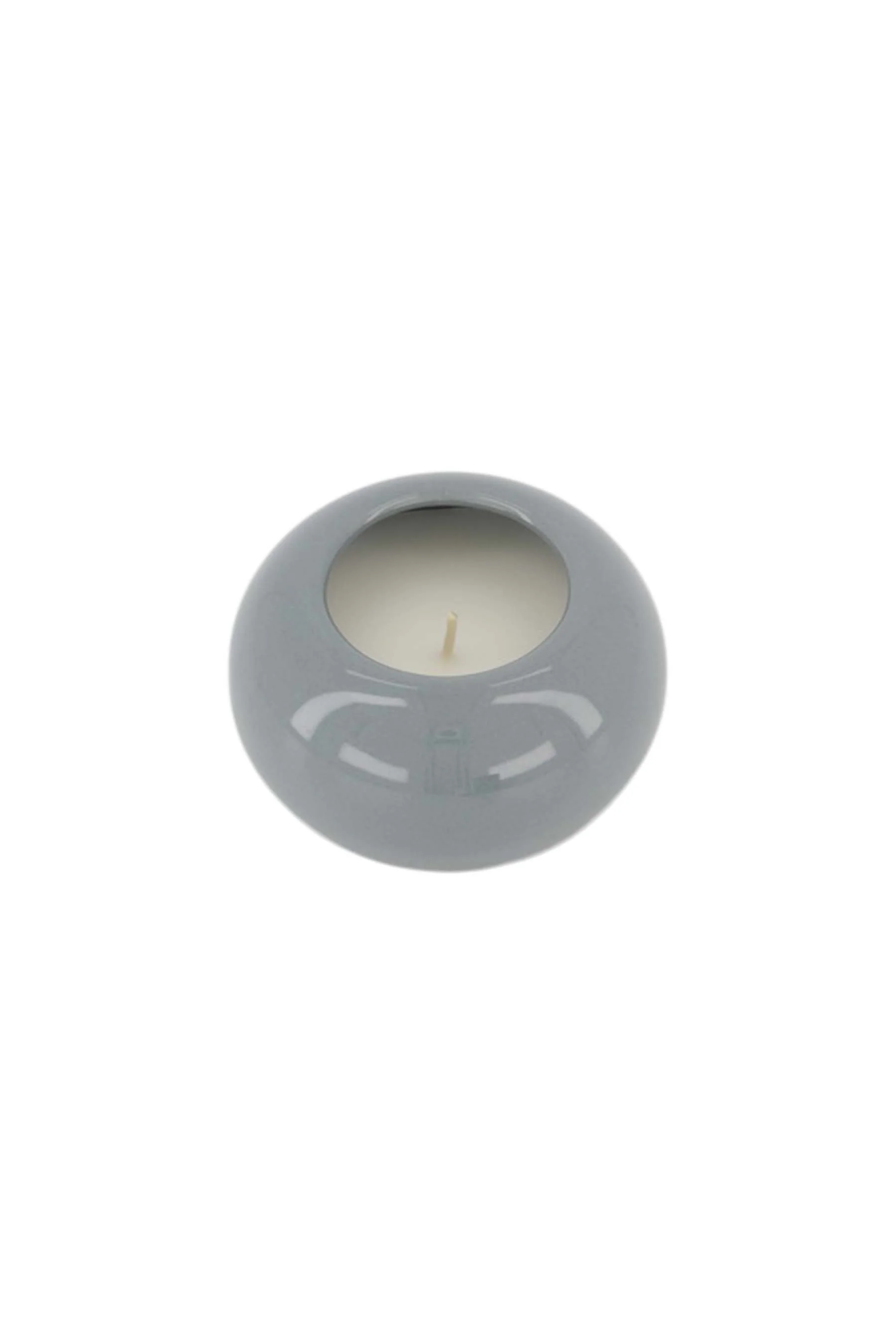 geurkaars keramiek bol met deksel zilver hartje | ash blue - Image 2