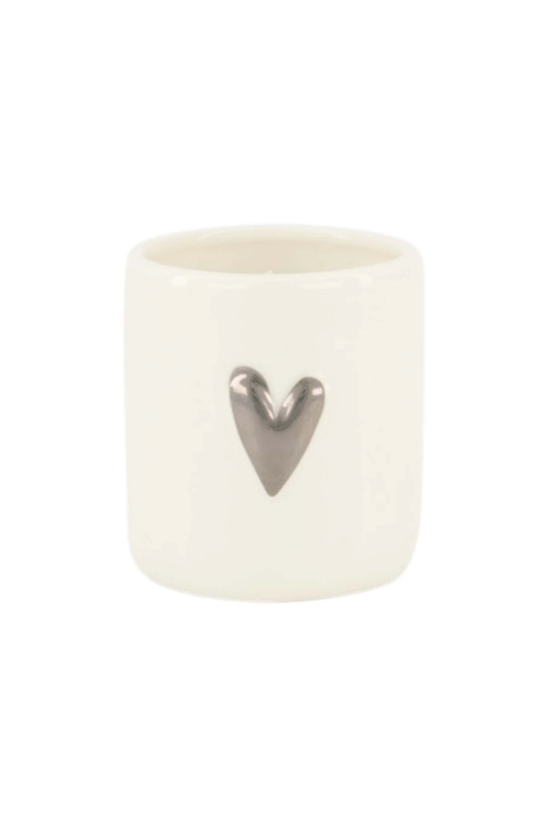 geurkaarsje keramiek hartje wit/zilver | wit / zilver