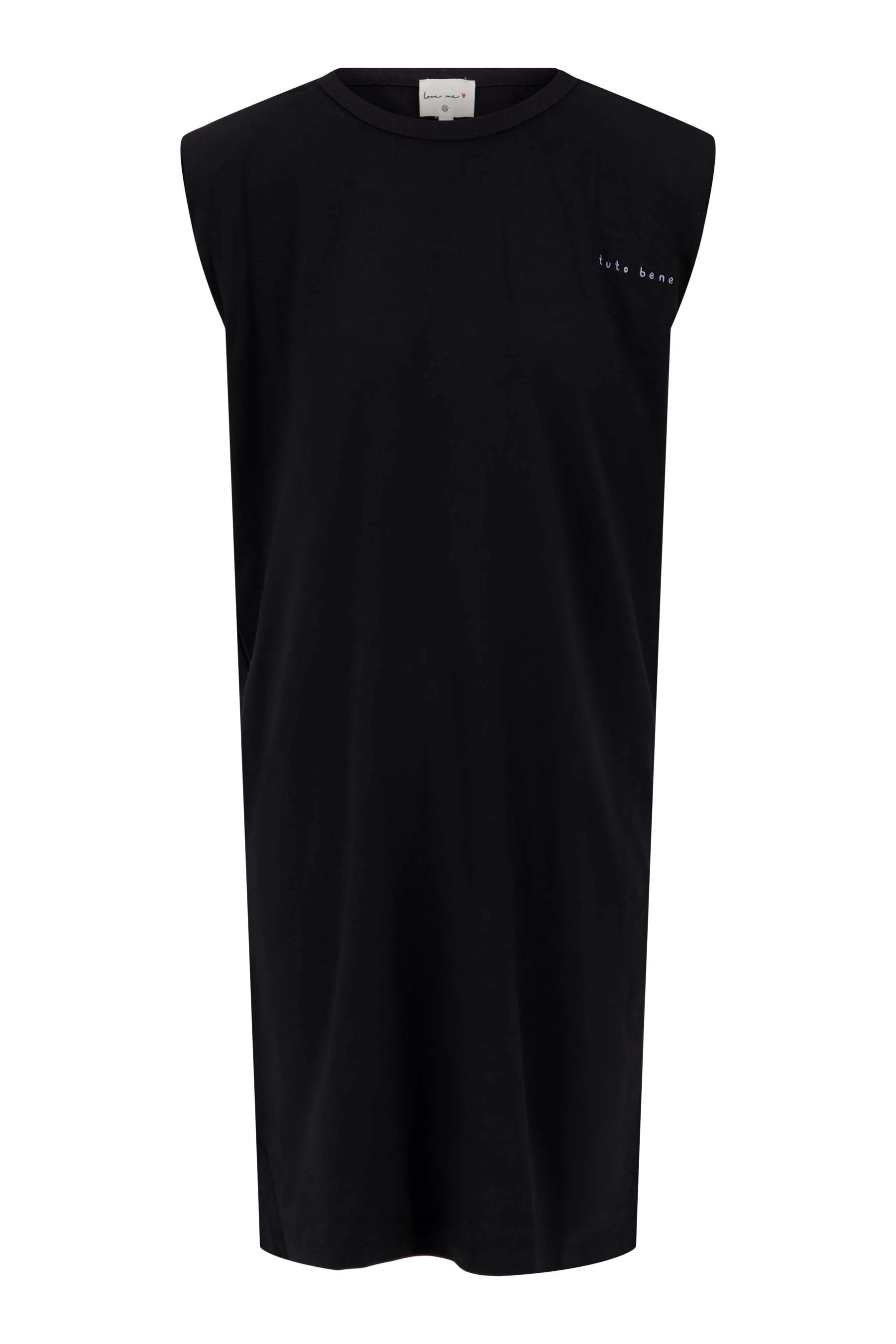 jersey jurk met schoudervullingen | black - Image 4