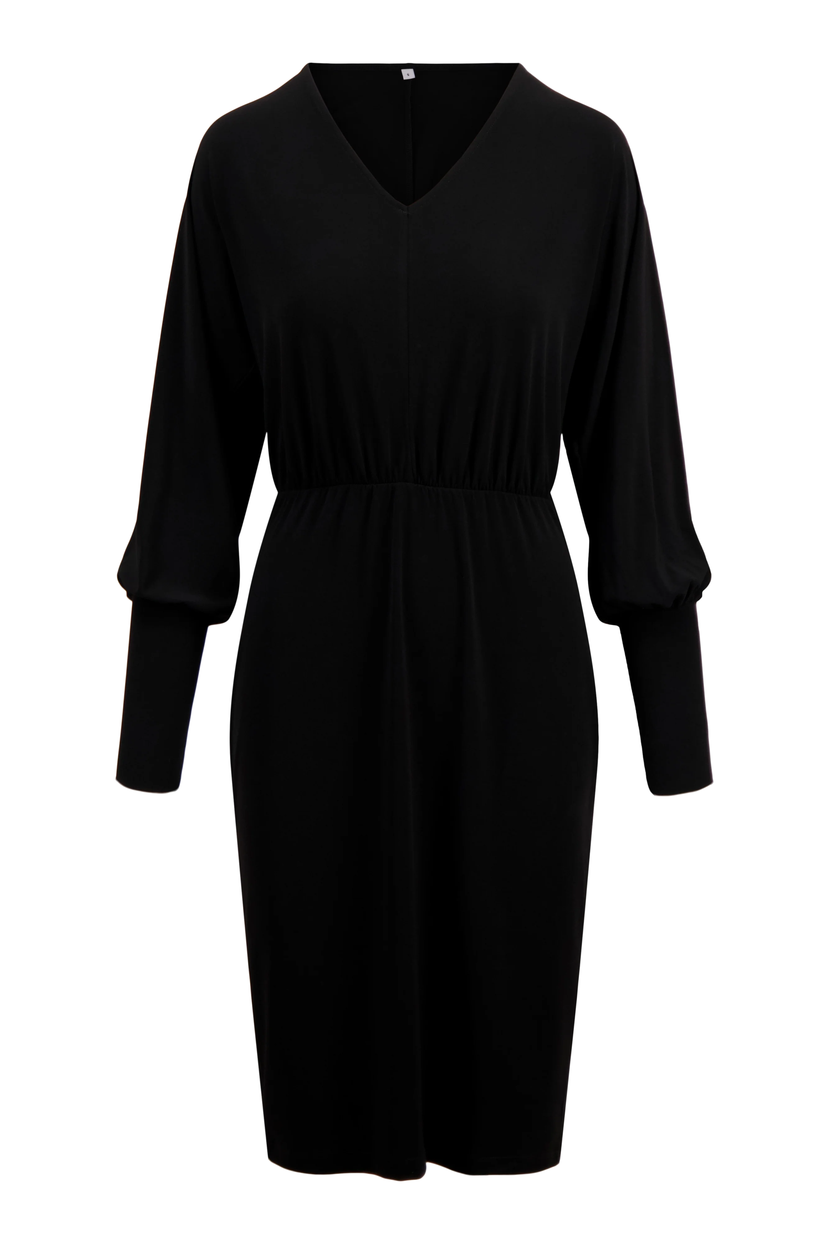 jersey jurk V-hals | black - Image 9