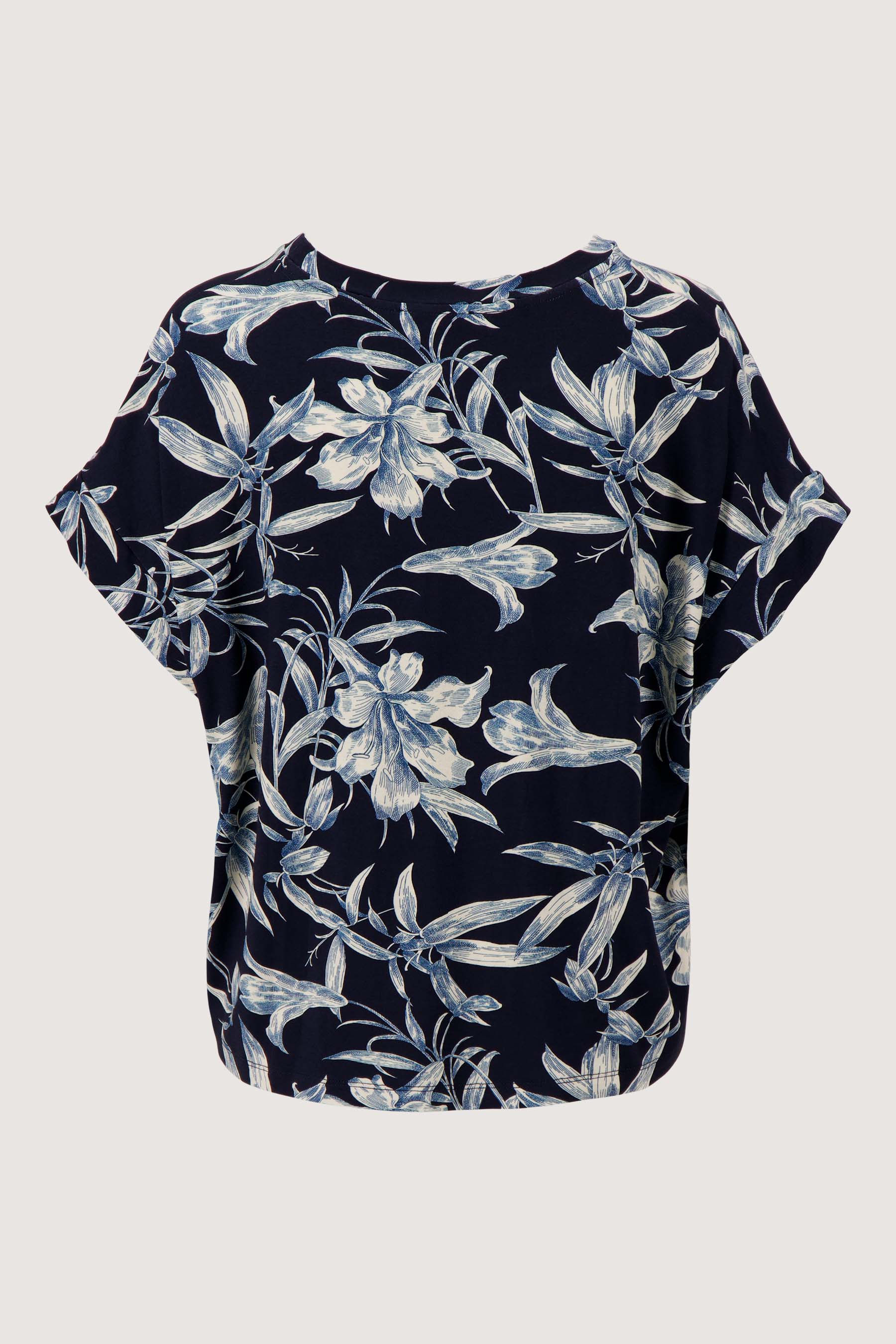 jersey top met bloemprint | summer navy / off white - Image 6