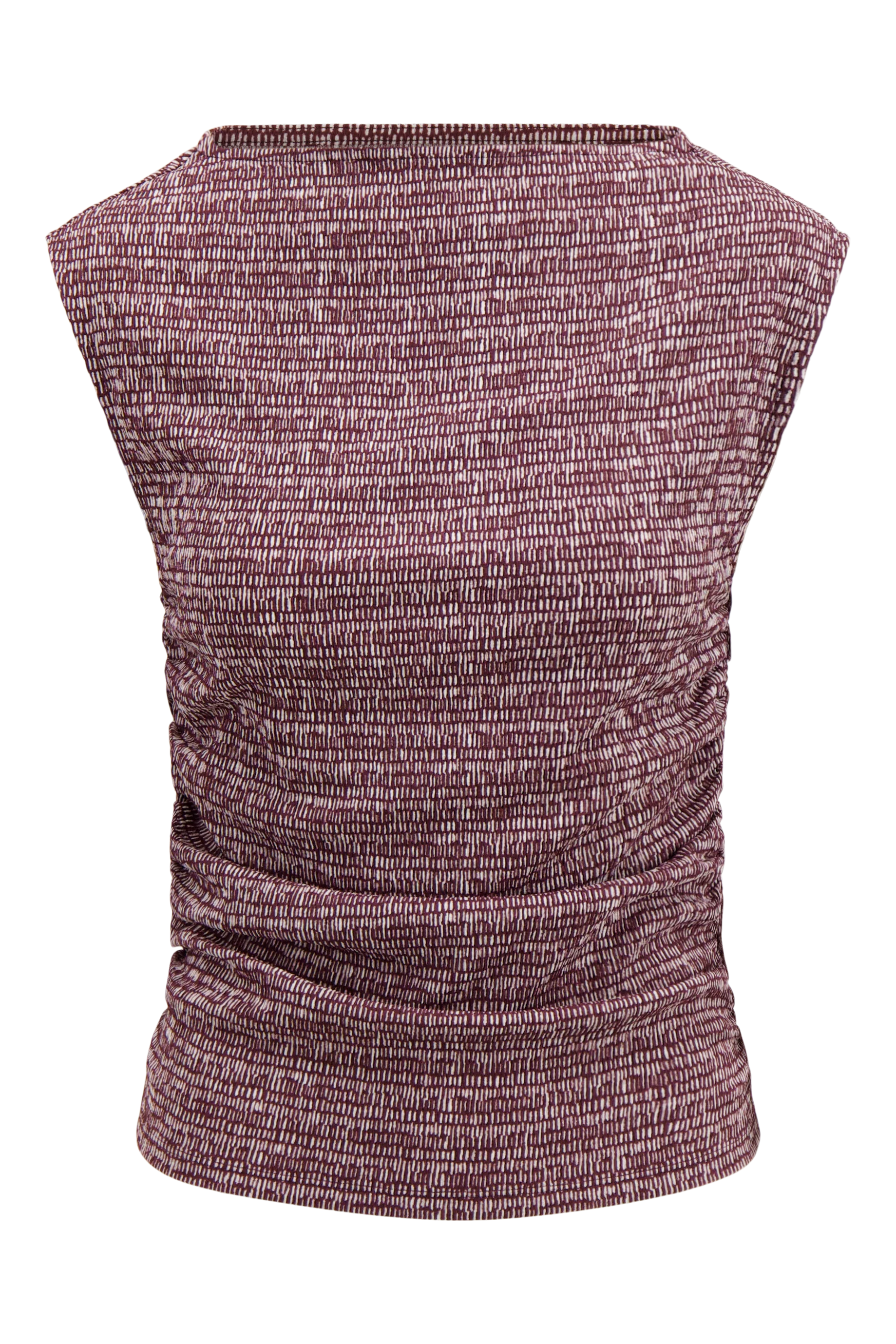 jersey top mouwloos met grafische print | wit / port - Image 5