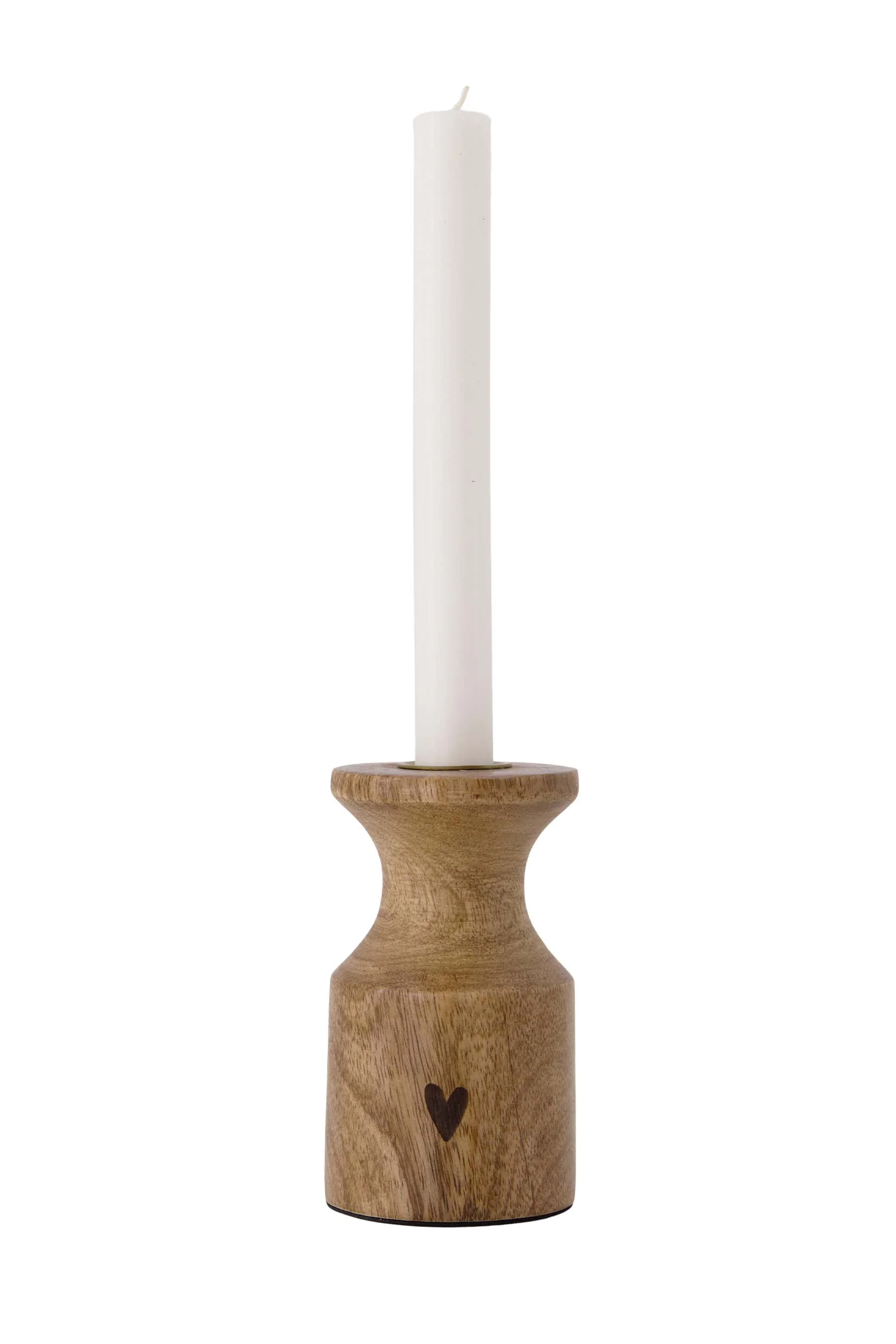 kandelaar hout hartje | naturel