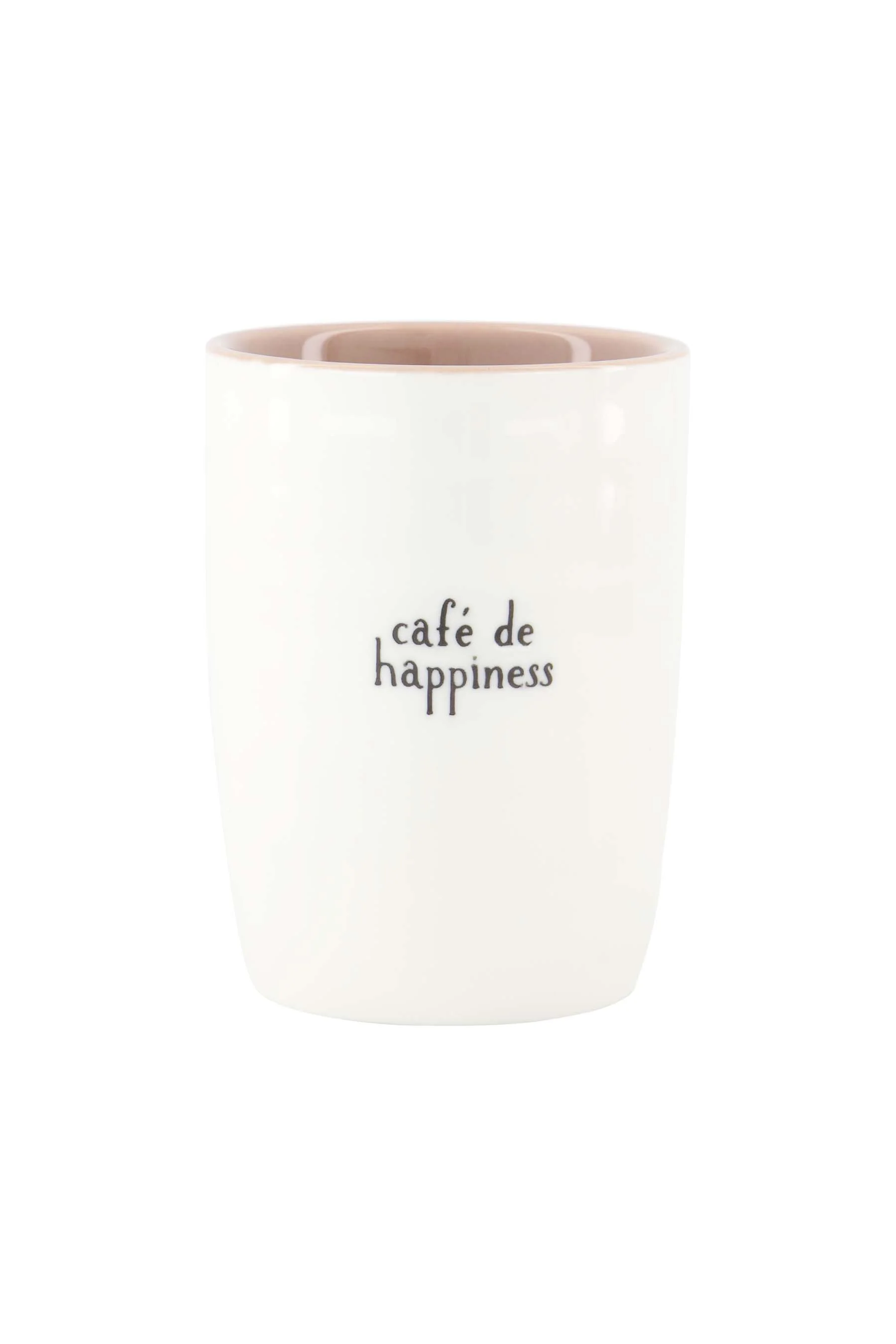 koffiemok cafe de happiness wit/zwart | white / black