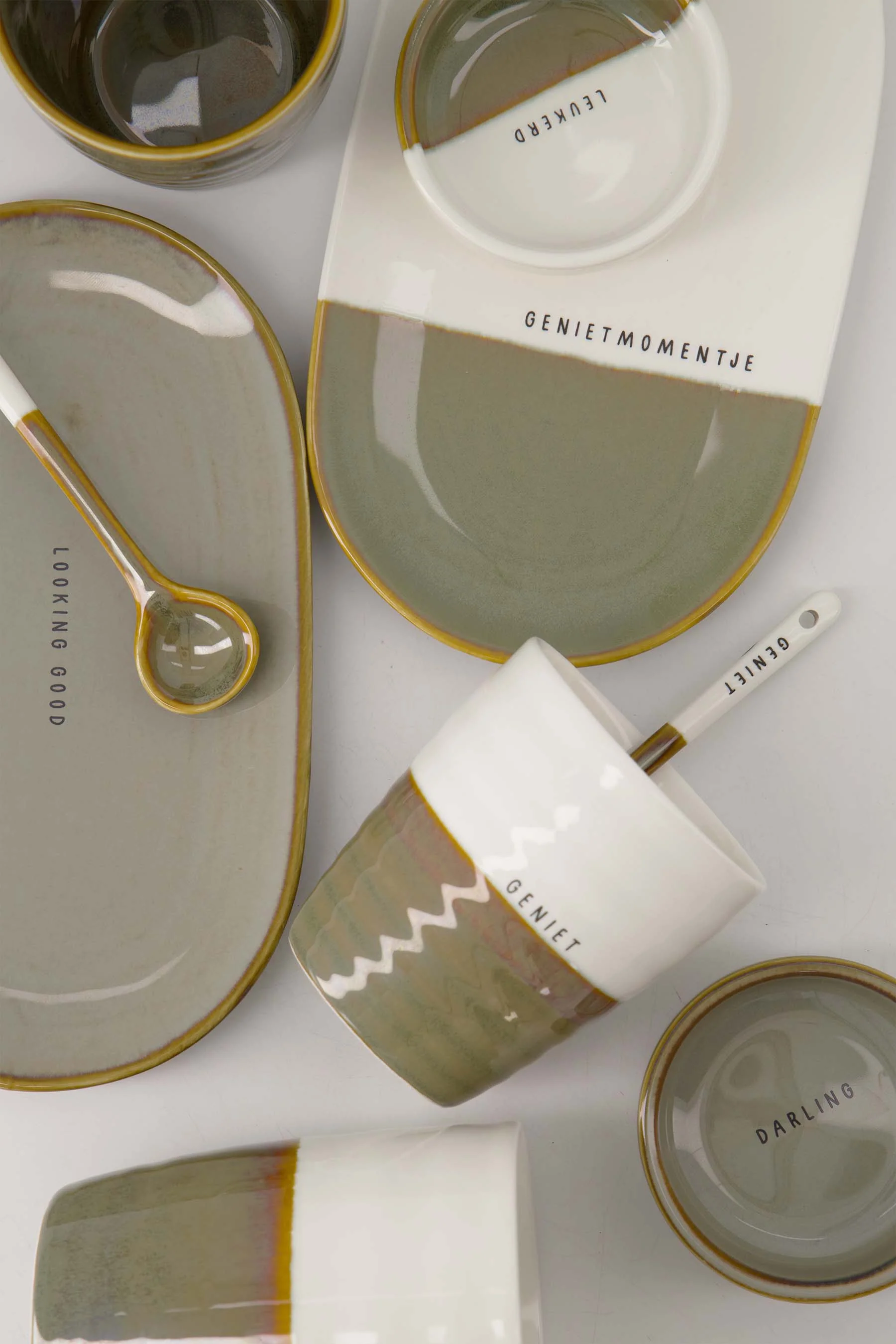 koffiemok geniet wit/donkergroen | white / dark green - Image 3