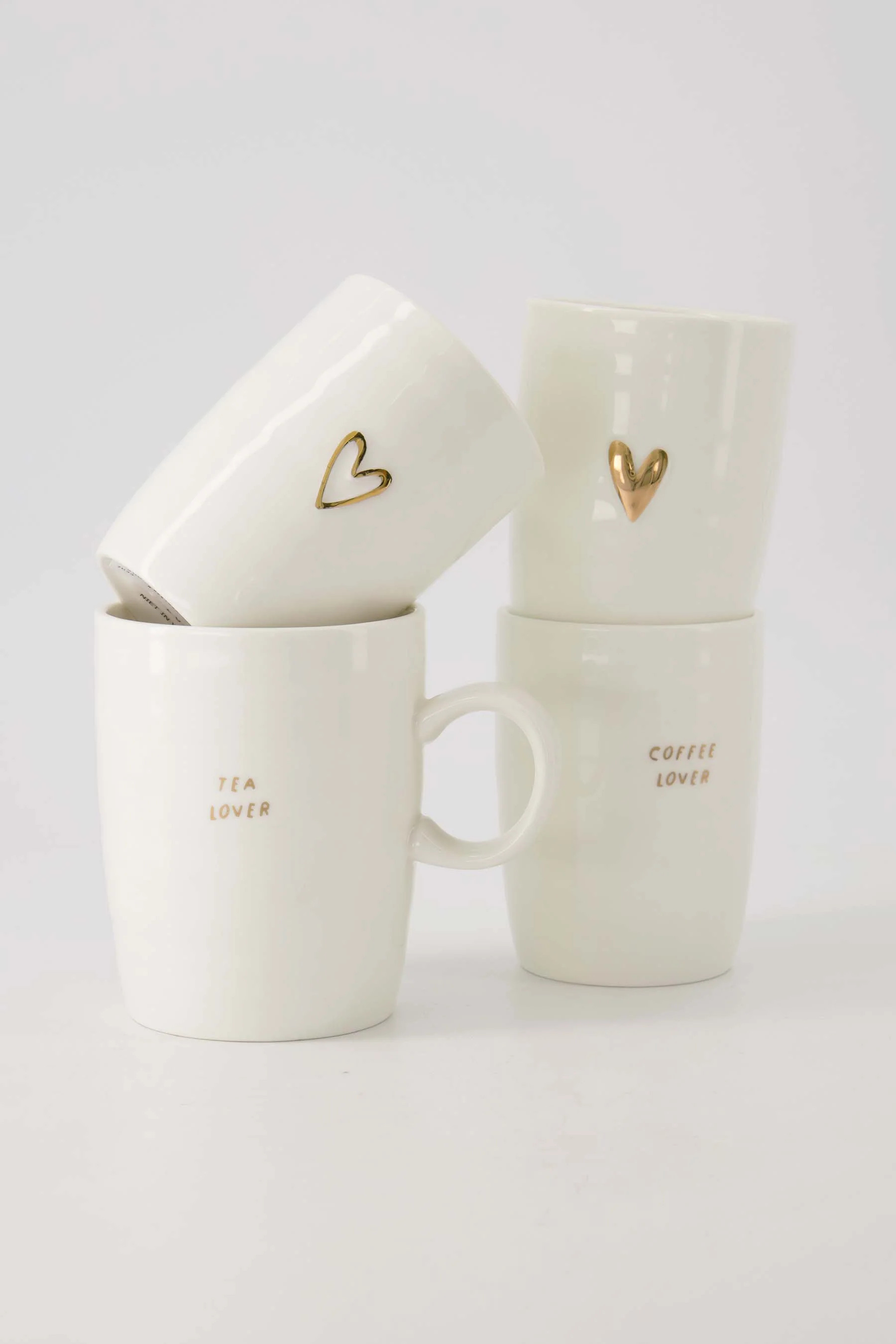 koffiemok open hartje wit/goud | white / gold - Image 3