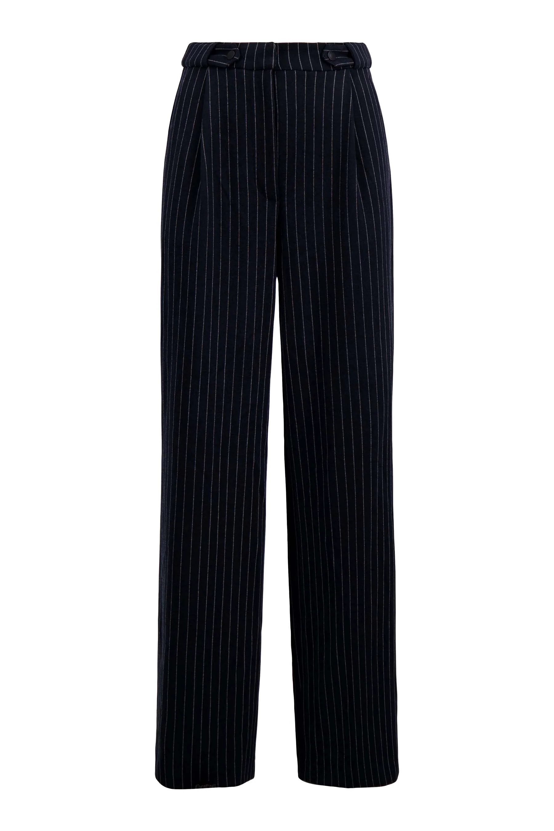 krijtstreep broek met detail | navy - Image 3