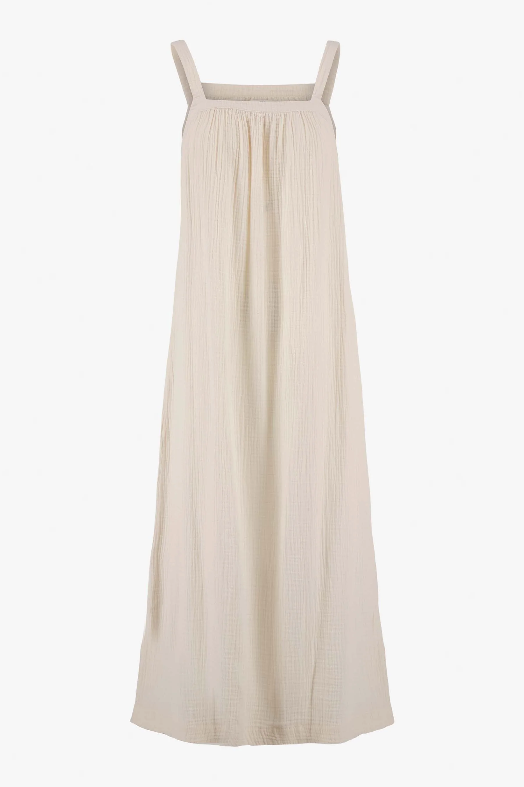lange mousseline jurk | off white - Image 5