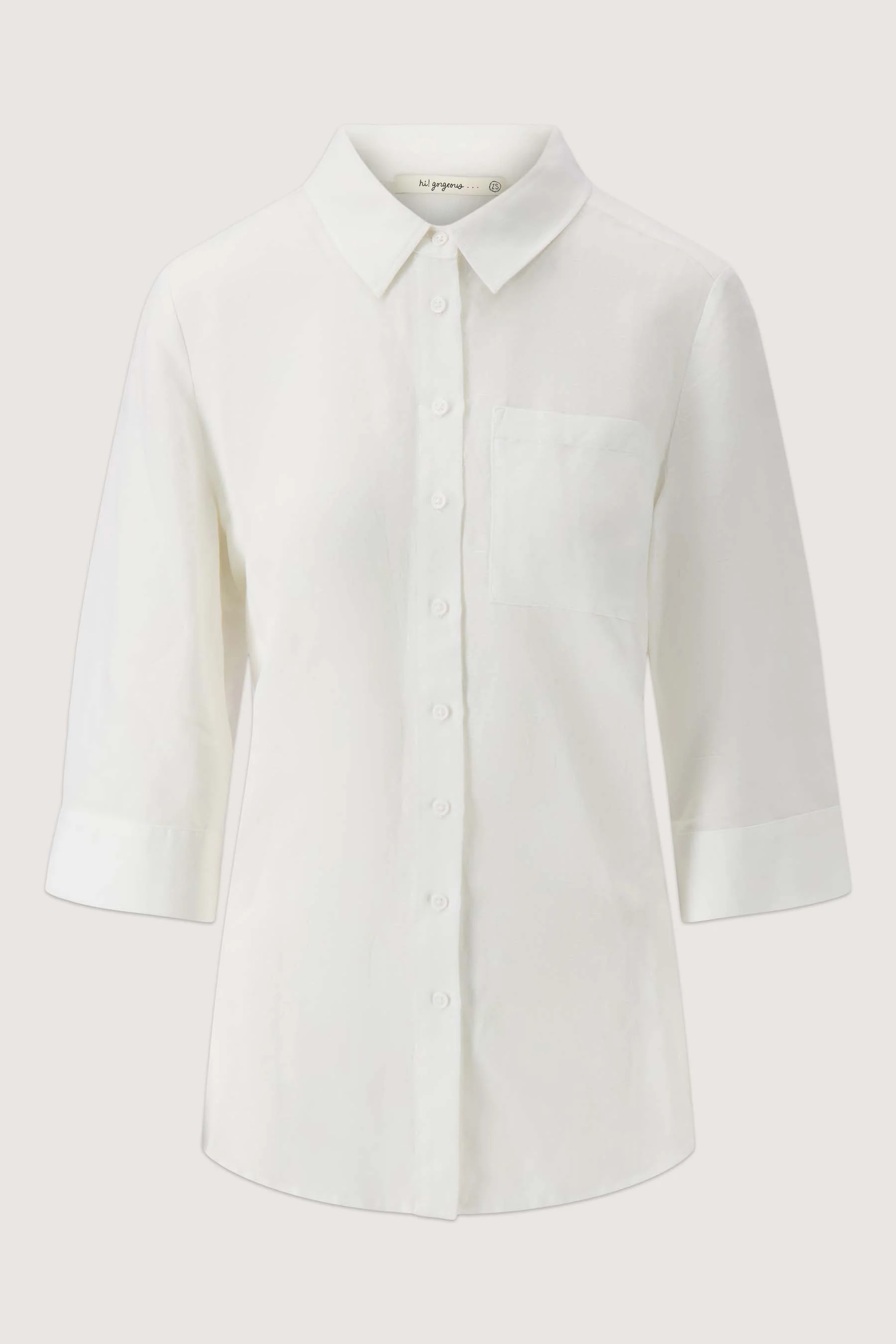 linnen blouse met rug detaill knopen | white - Image 4