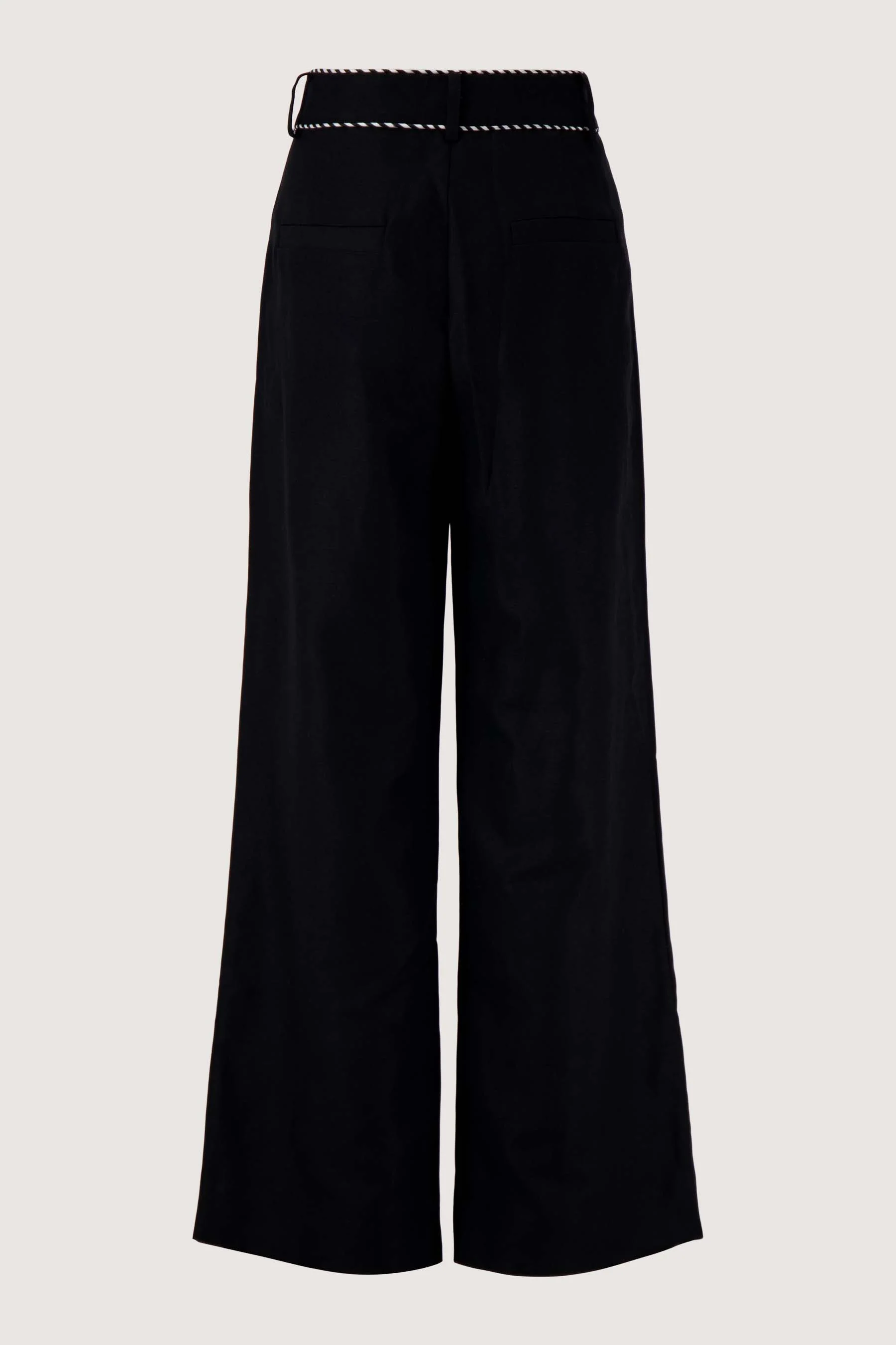 linnen broek met tape details | black - Image 6