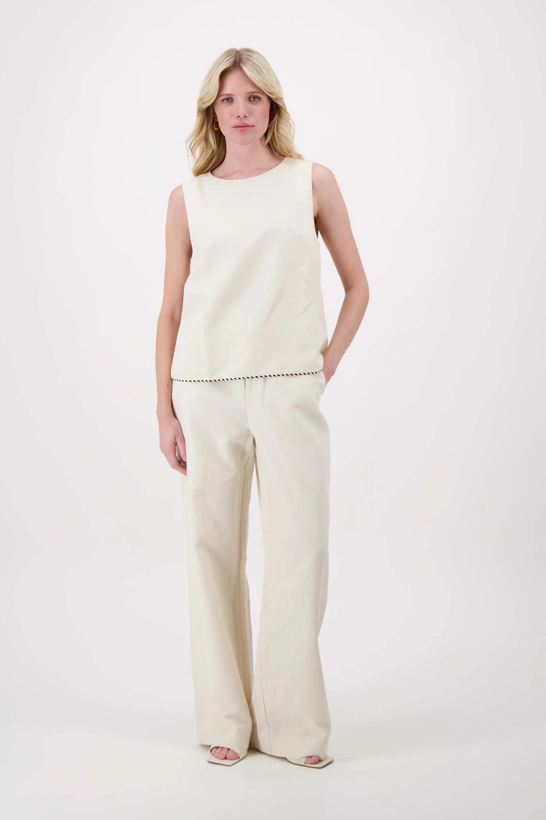 linnen top mouwloos met details tapes | soft kit - Image 5