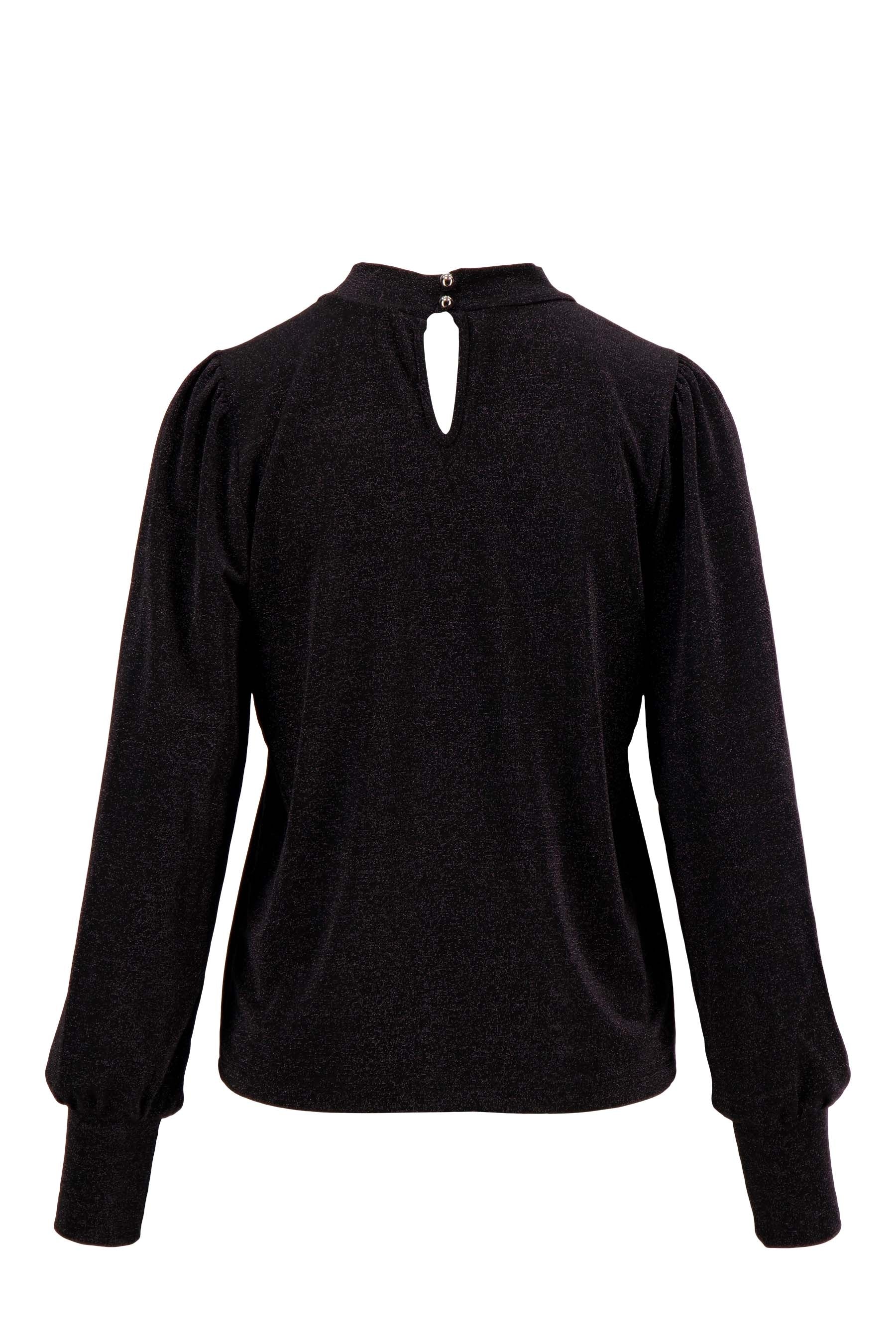 lurex top ballon mouw | zwart - Image 4
