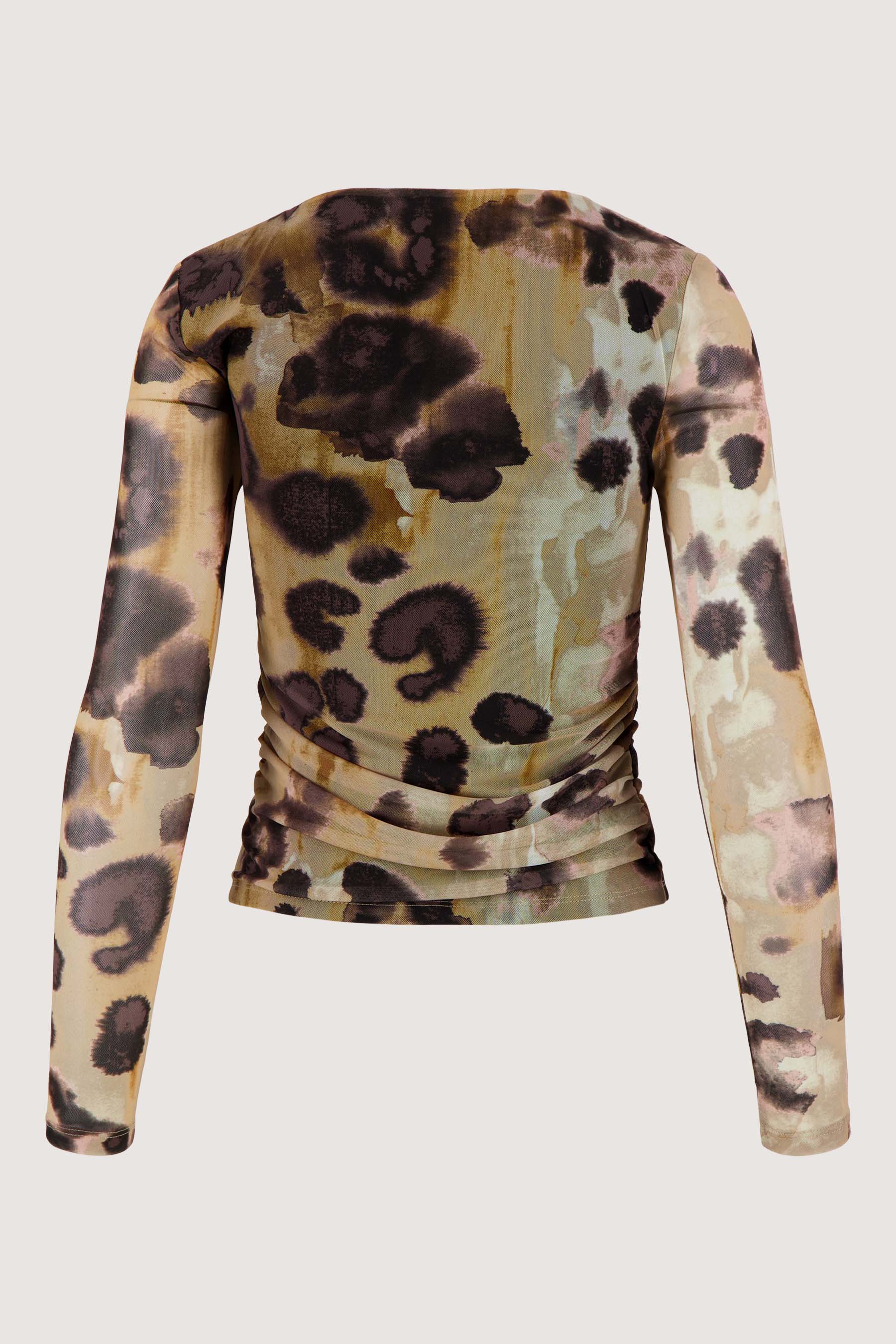 mesh top met vlekken print | choco / sand / light pink - Image 7