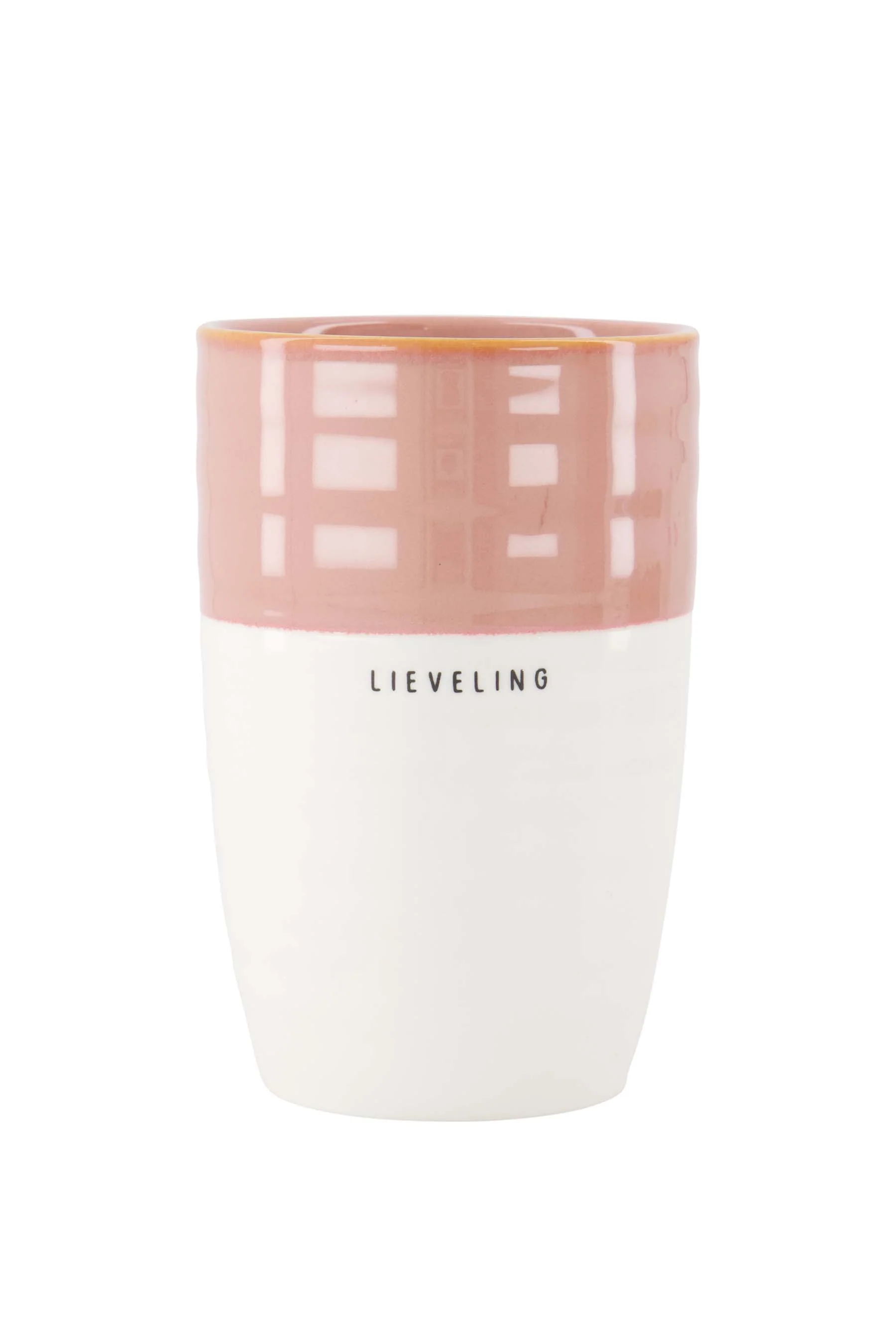 mok L lieveling | white / dark pink