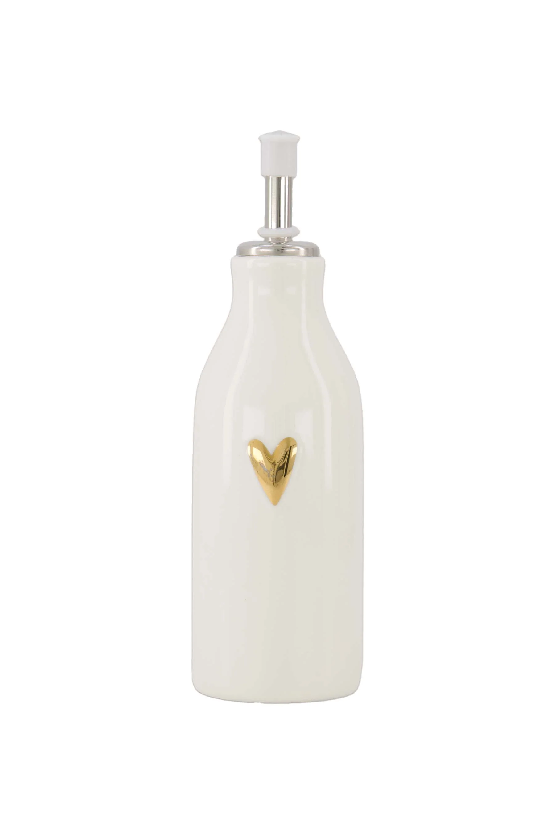 olie/azijn fles keramiek hartje wit/goud | sand - Image 5