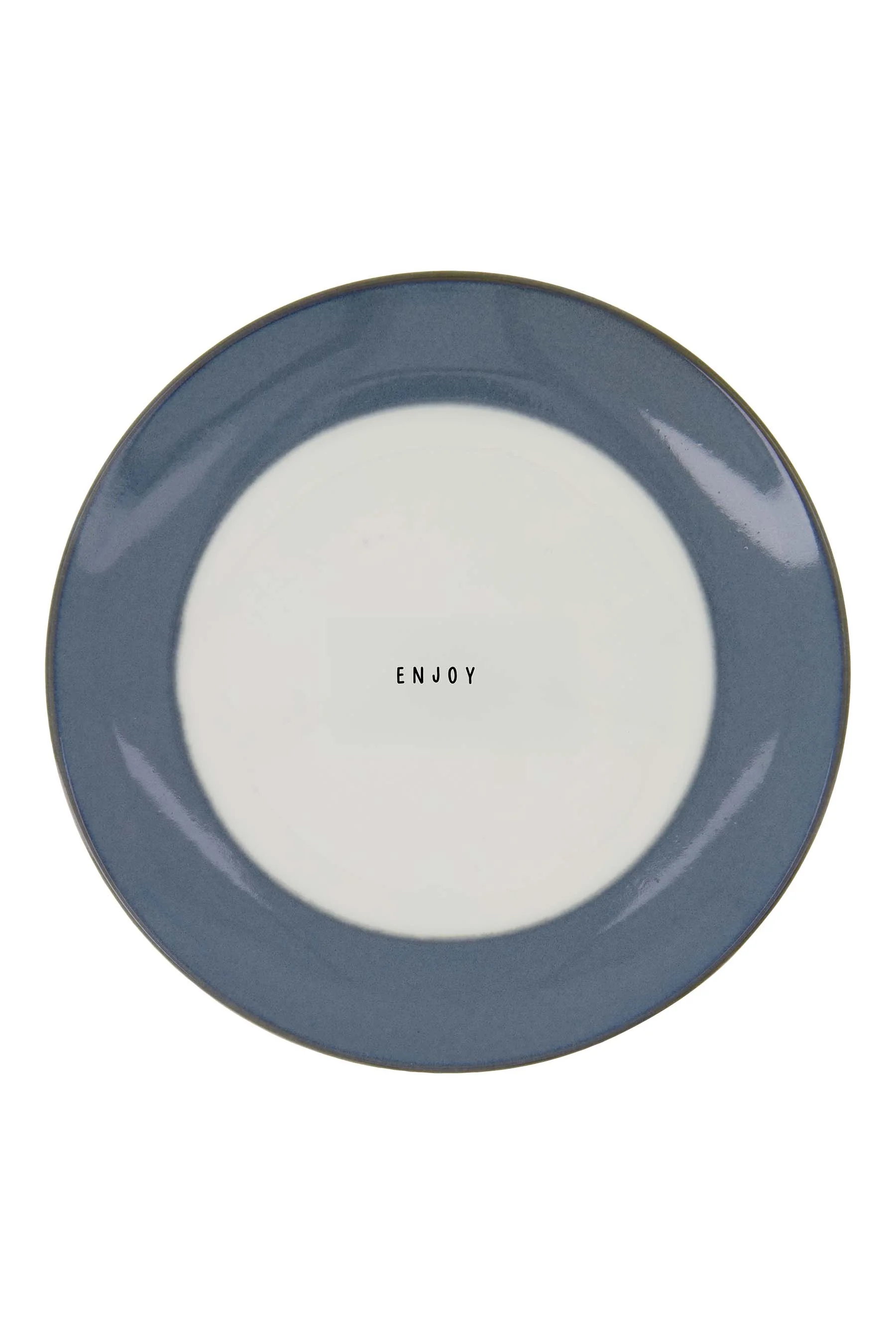 ontbijtbordje enjoy | white / blue