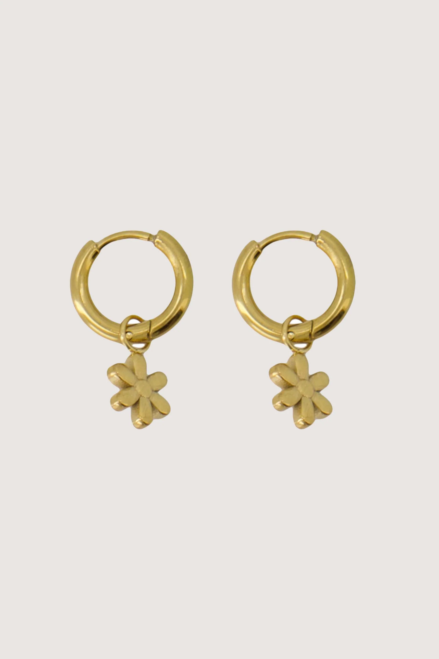oorringen klein bloem | gold